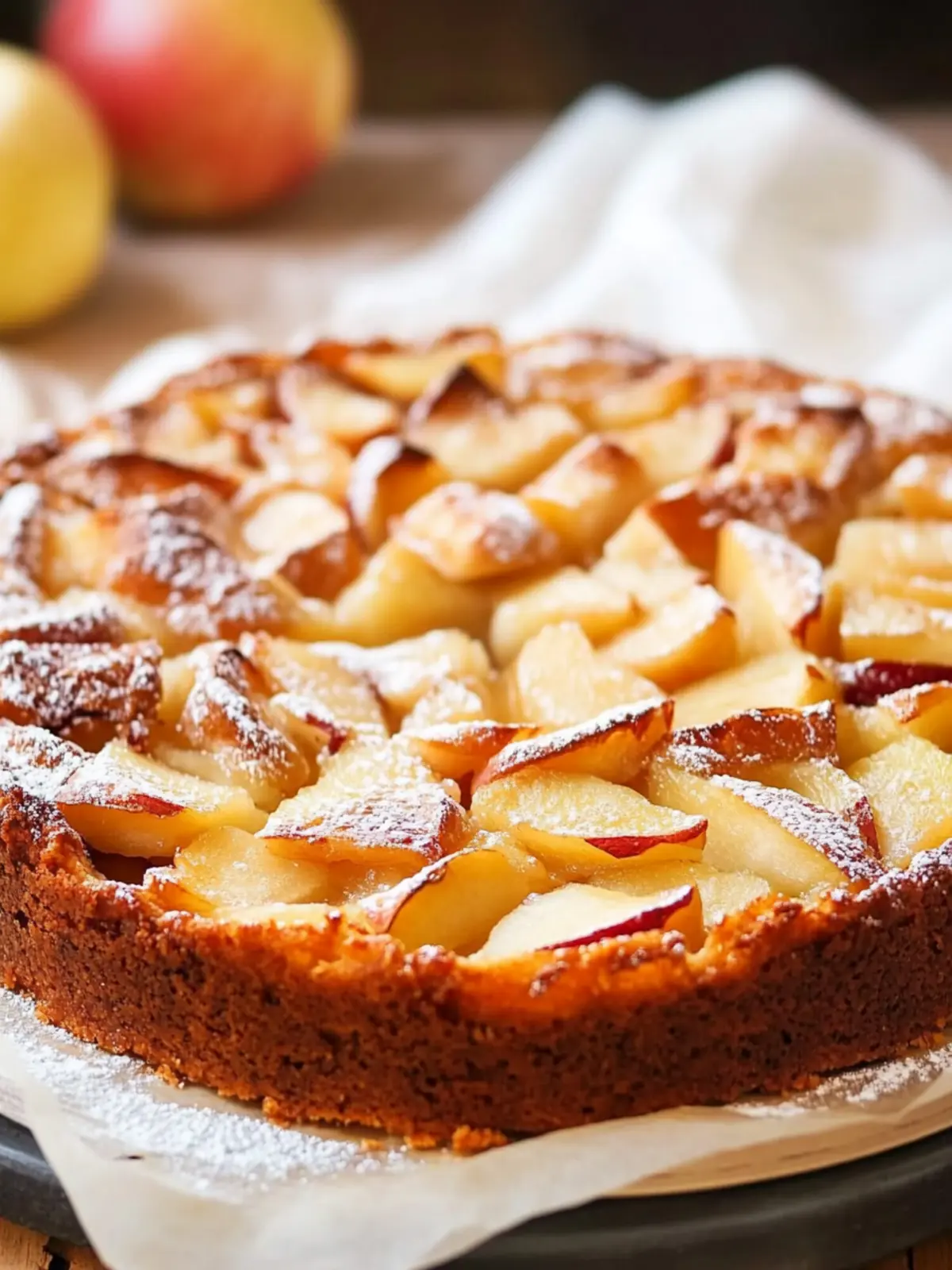Juicy apple cake recipe with almonds