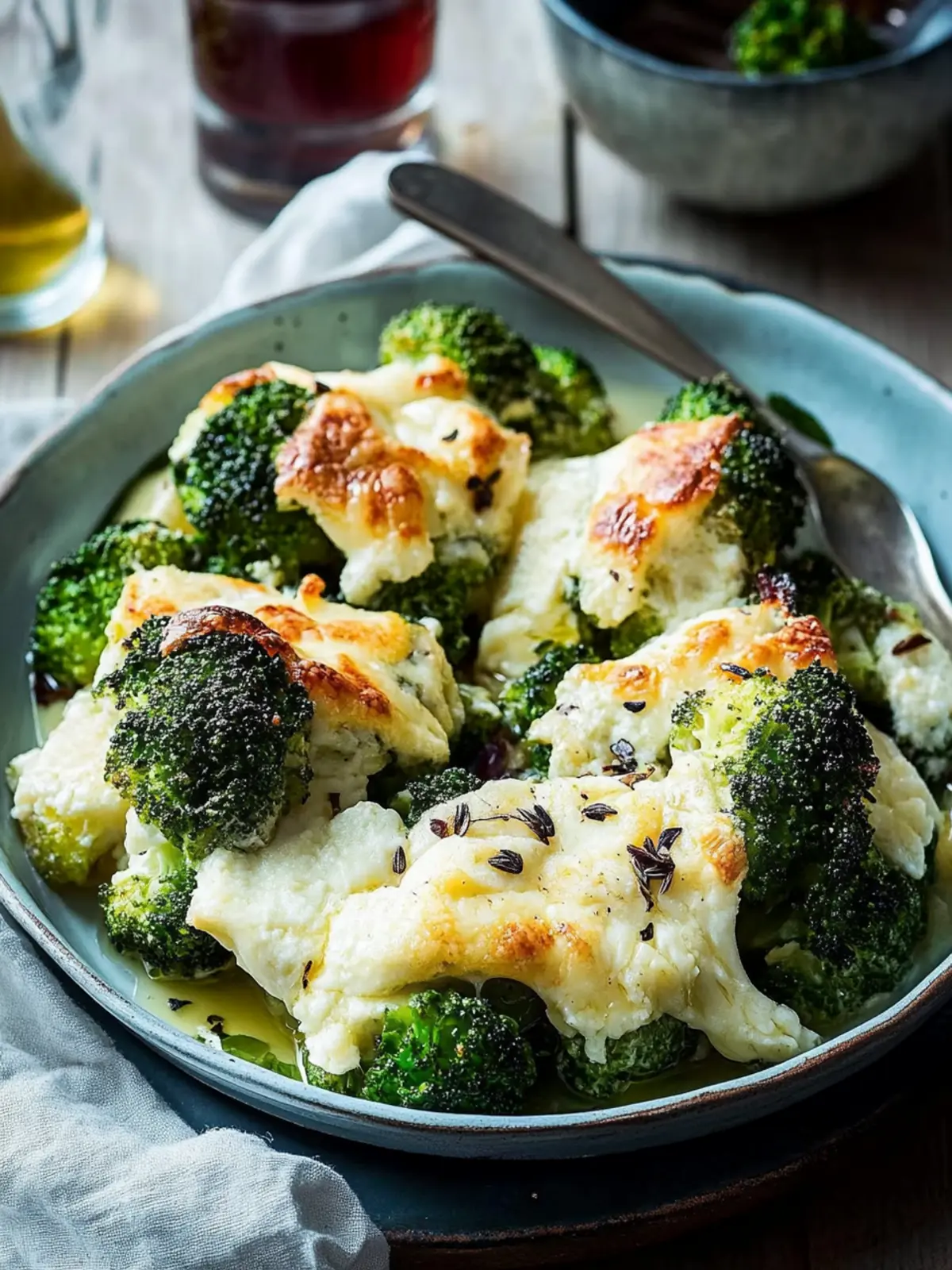 Gratinierter Brokkoli mit Schafskäse