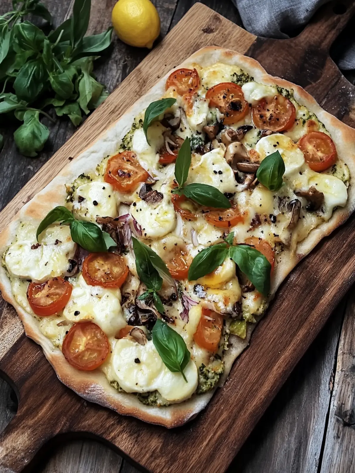 Vegetarischer Flammkuchen