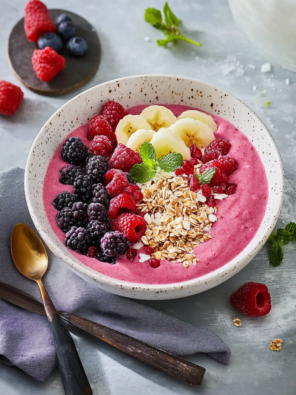 Dicke Glatte Smoothie Schüssel