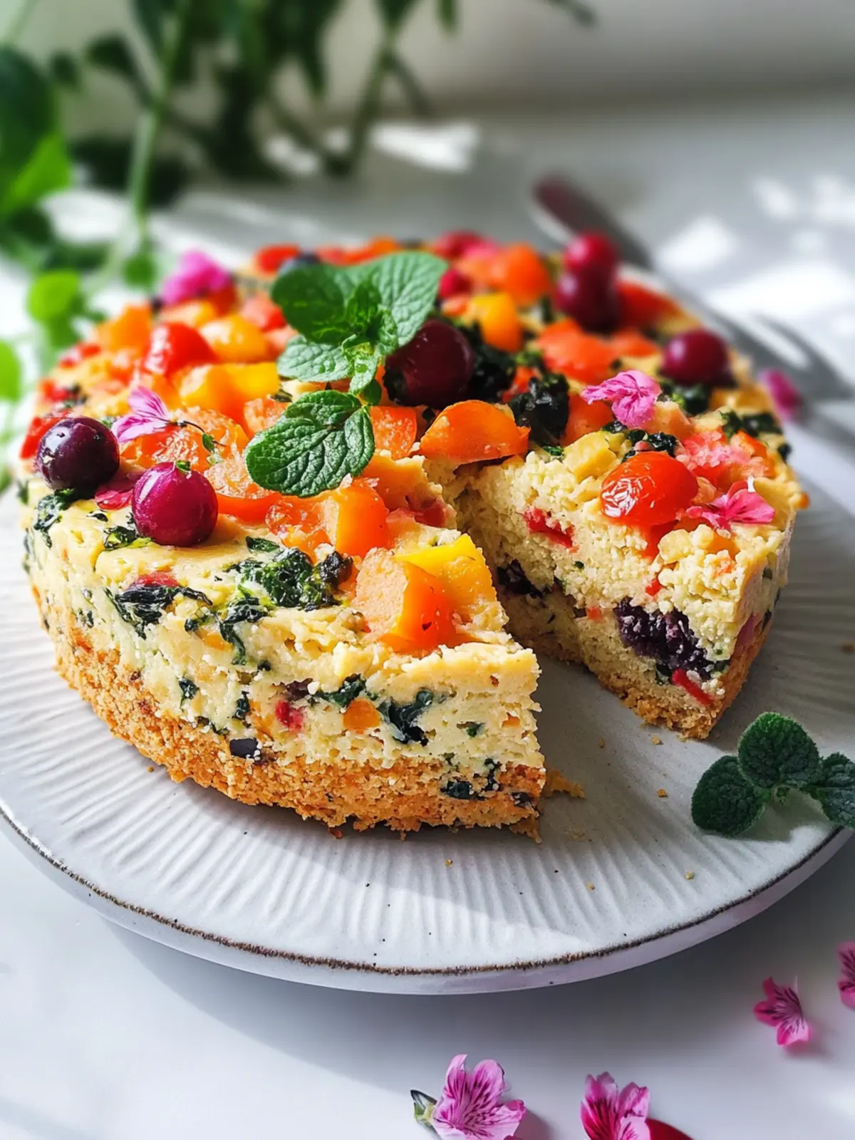 Veganer Gemüsekuchen mit Kichererbsenmehl