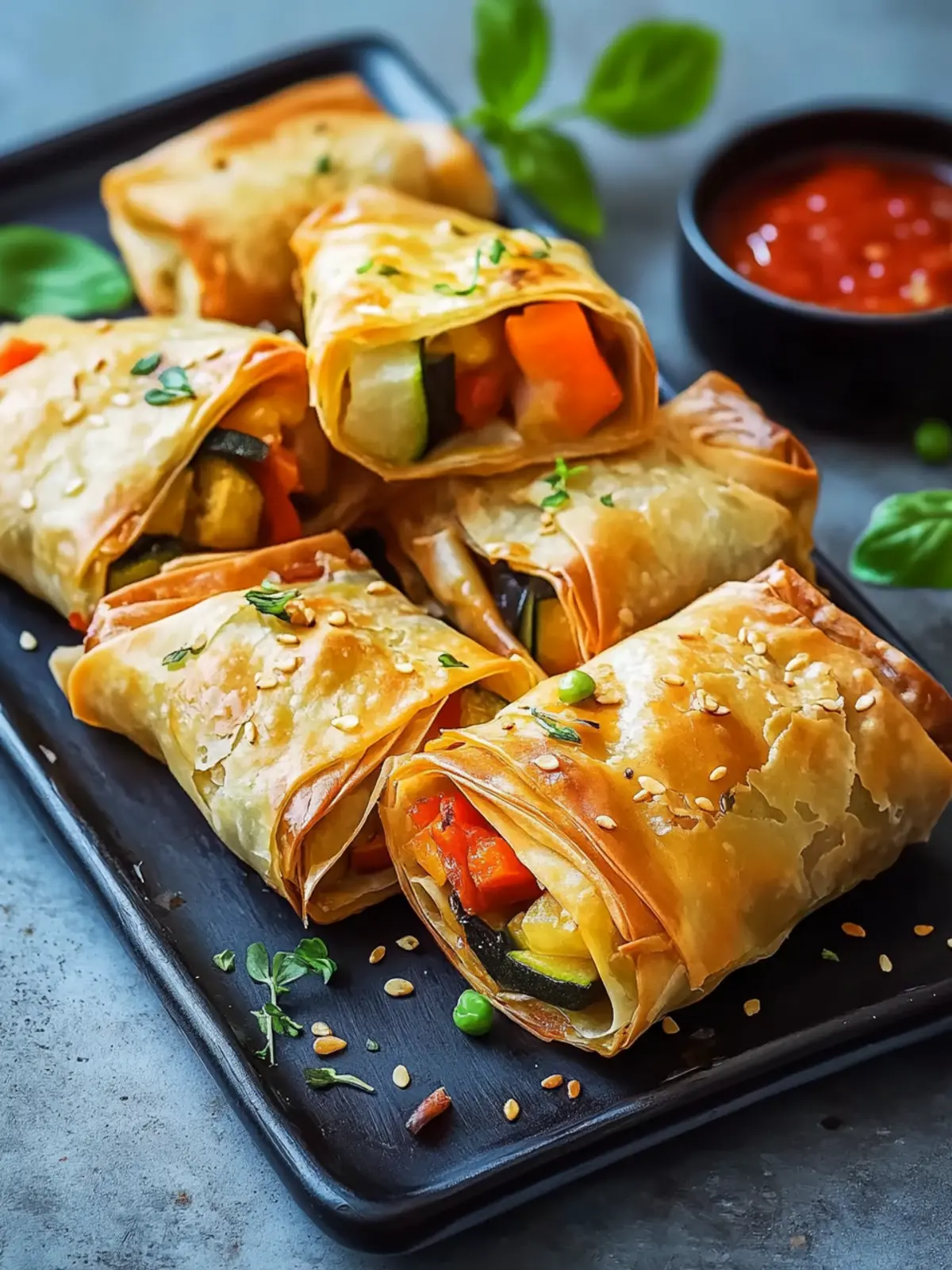 Crispy Gemüse Taschen mit Blätterteig