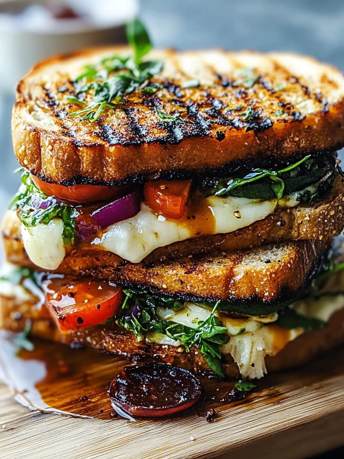 Gegrilltes Balsamico-Vinaigrette Sandwich Melt