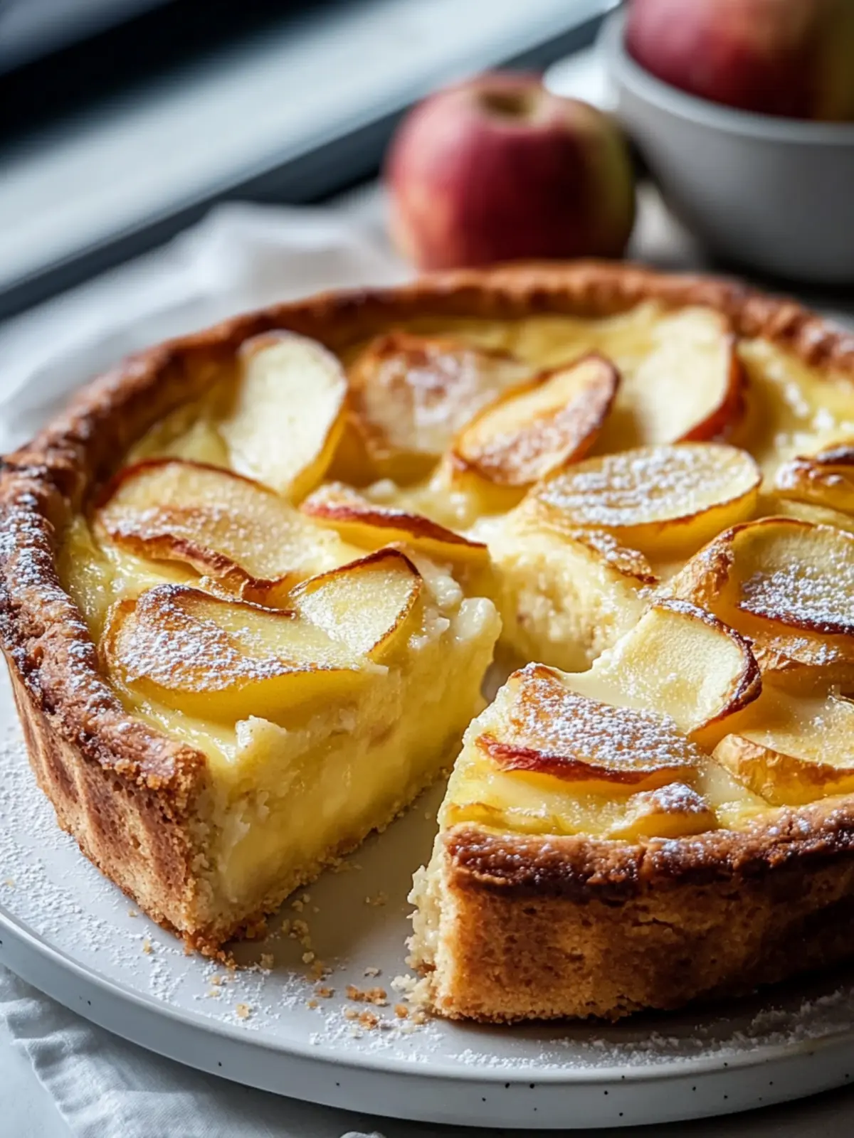 Apfel Pudding Kuchen
