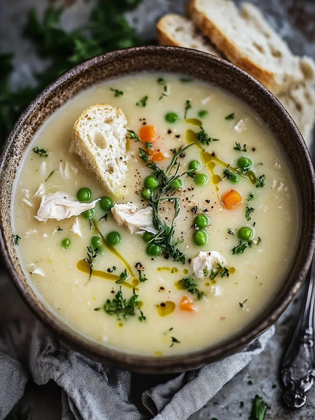 Creamy chicken rice soup for soul-warming evenings