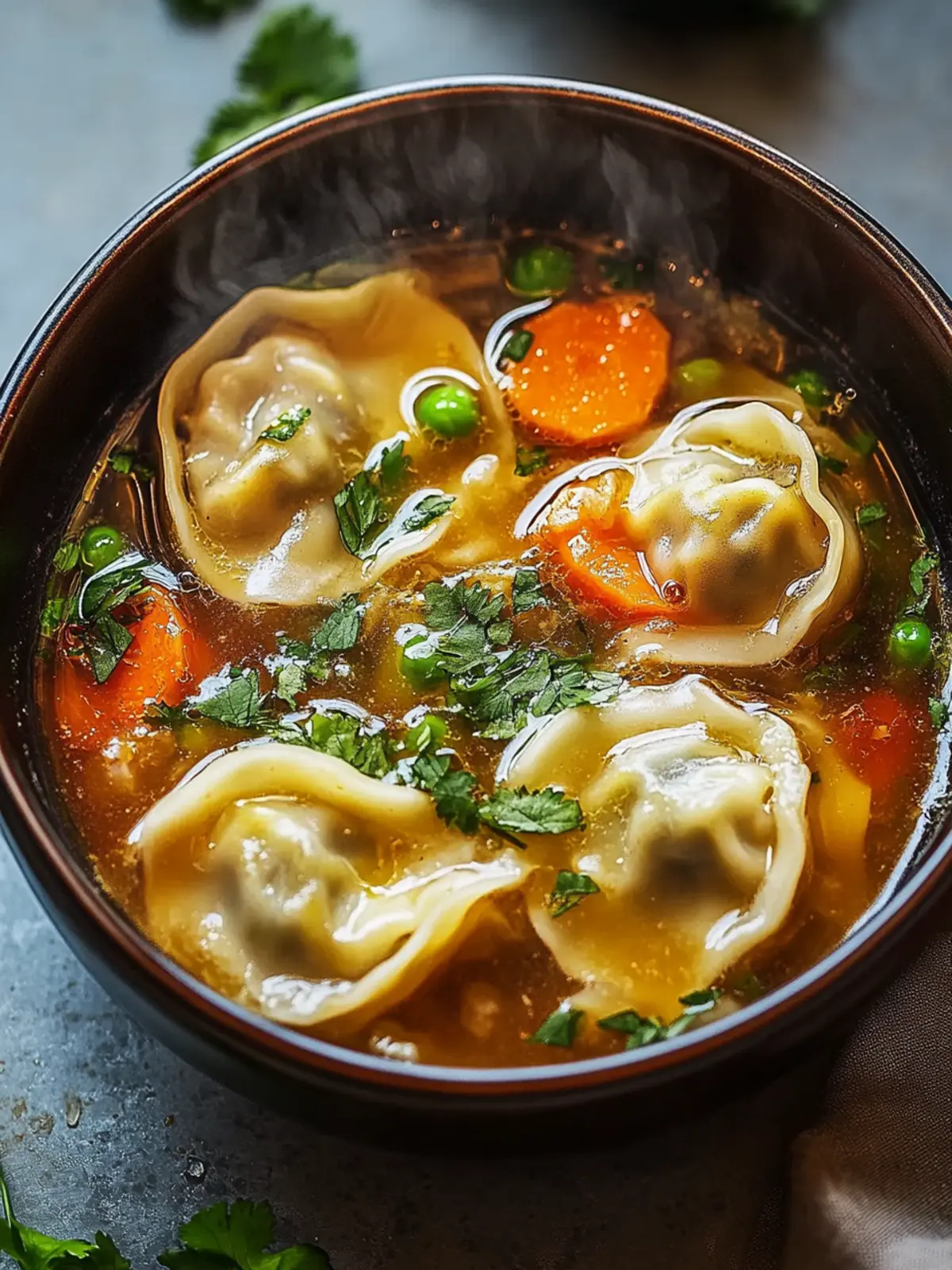 Wärmende Potsticker Suppe