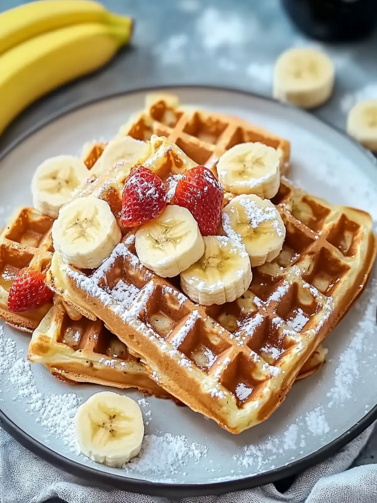 Bananen-Haferflocken-Waffeln