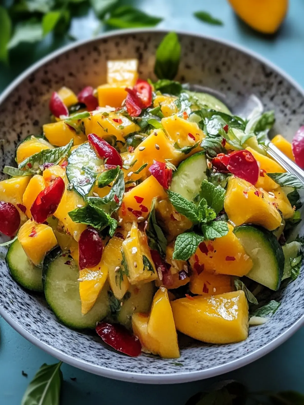 Erfrischender Thai Mango Gurkensalat