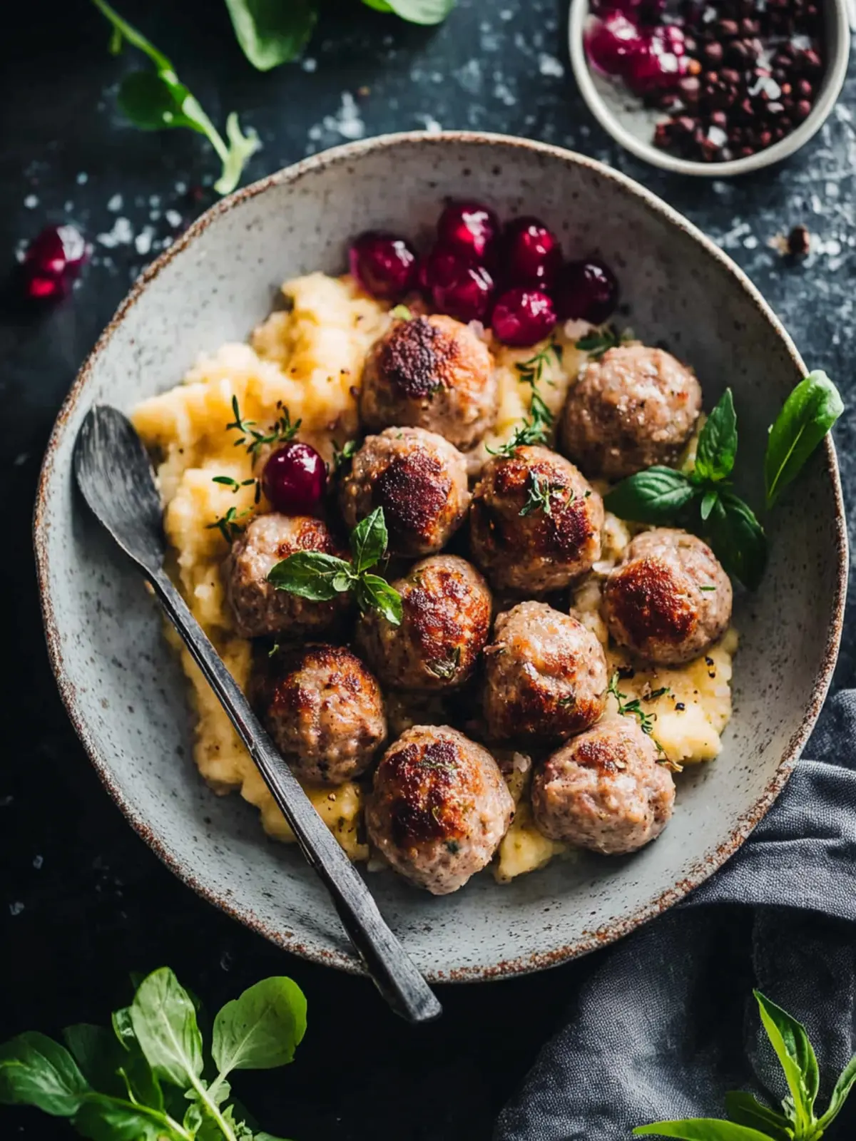 Vegane Köttbullar mit Hafer-Rahmsoße