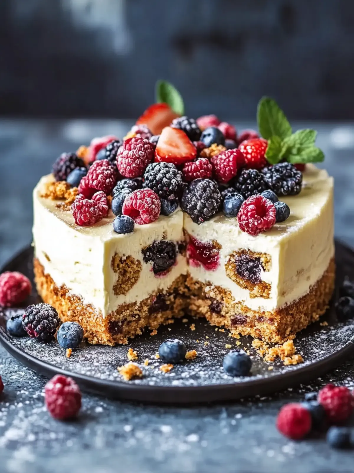 Veganer Keksteig-Käsekuchen
