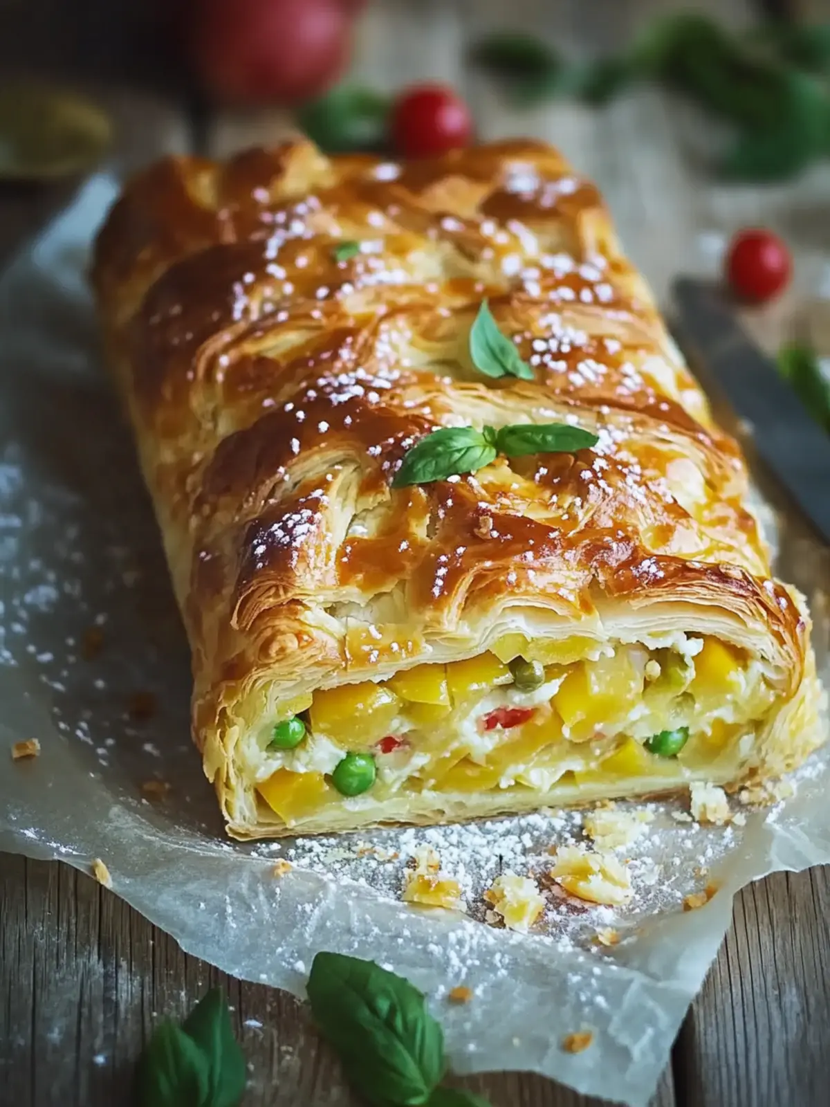 Gemüsestrudel mit Blätterteig