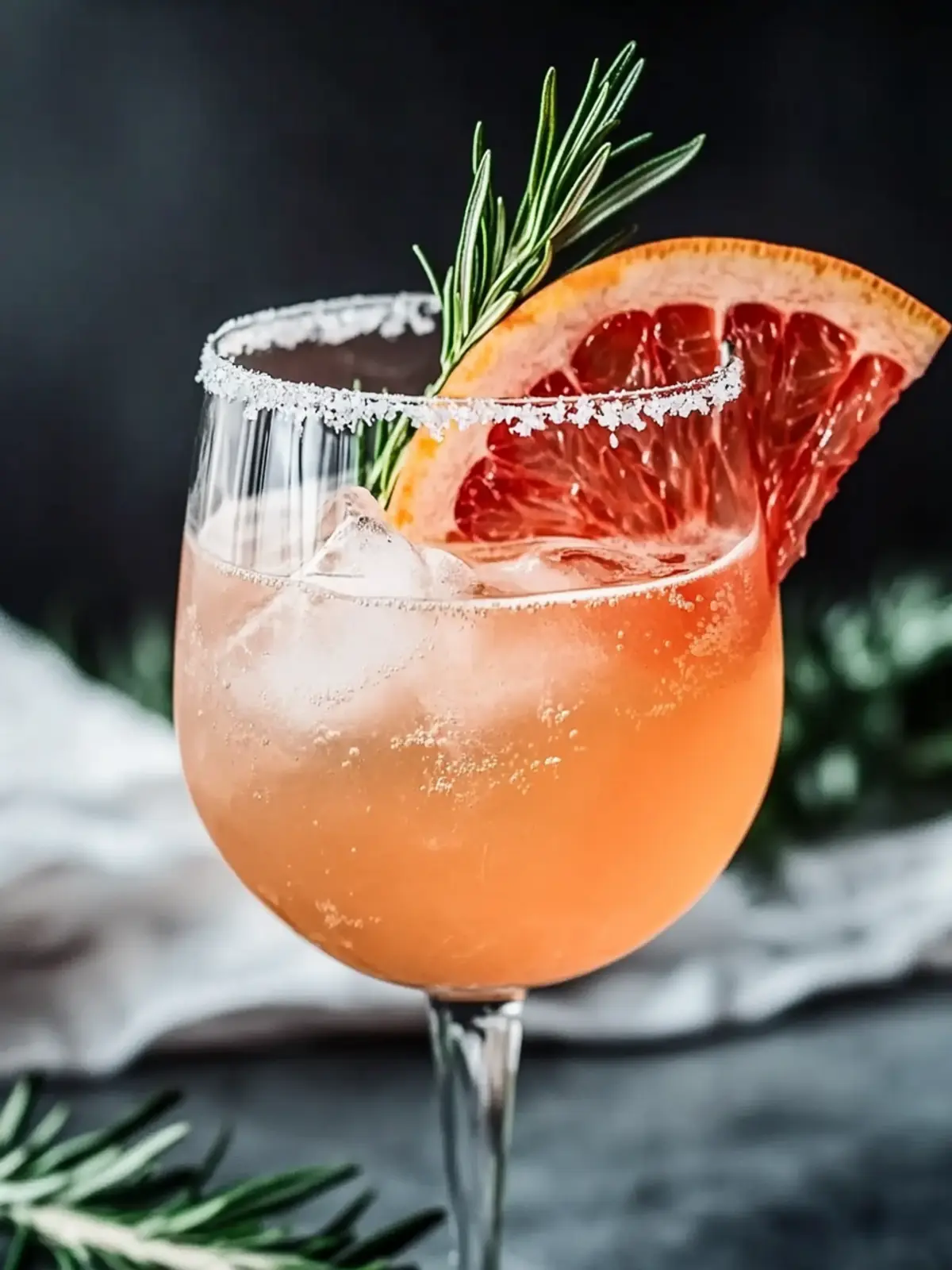 Pink Grapefruit Spritz Cocktail mit Rosmarin