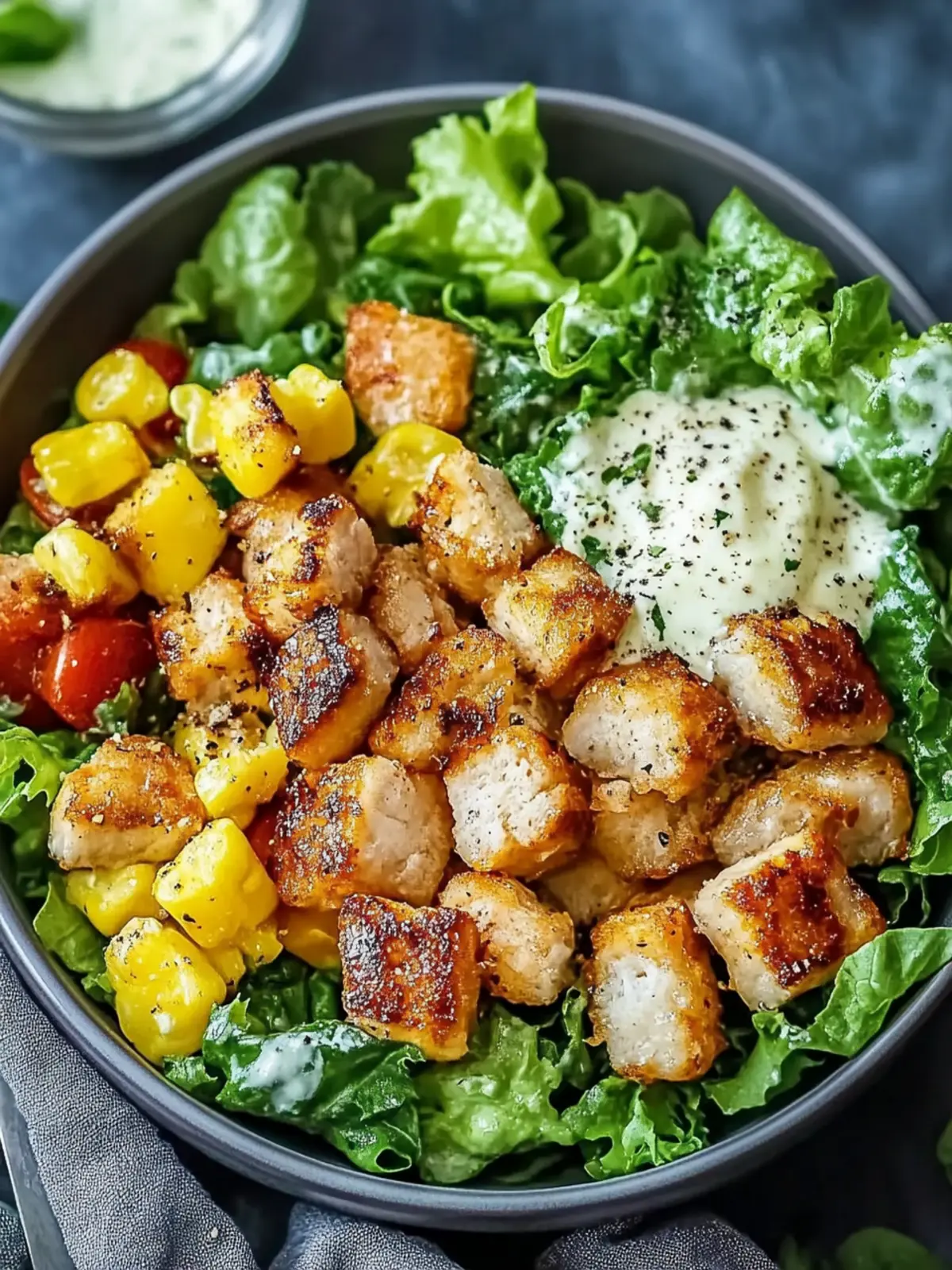 Knusprige Caesar-Hähnchen-Bowl