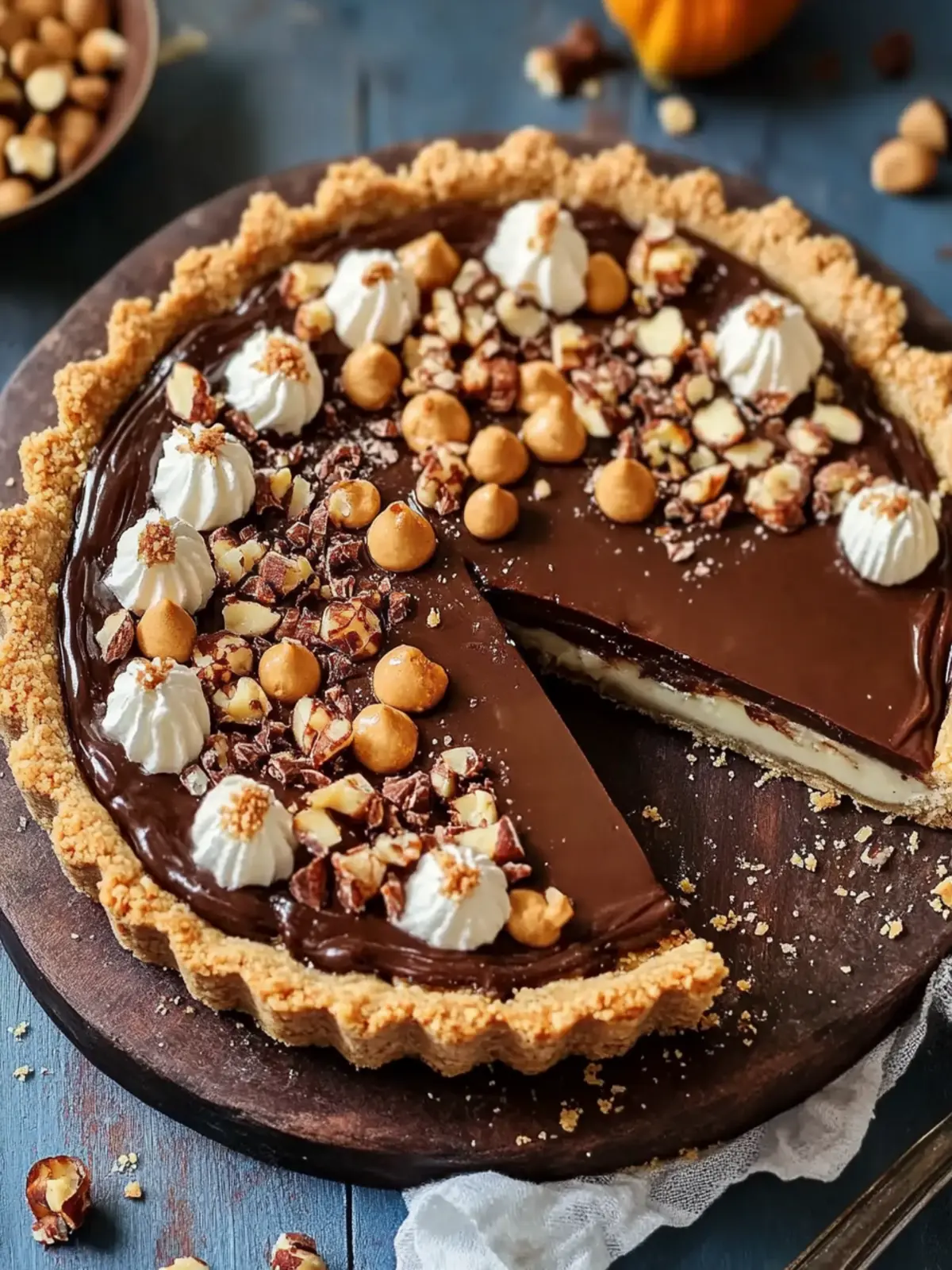 Schokoladen-Haselnuss-Tarte
