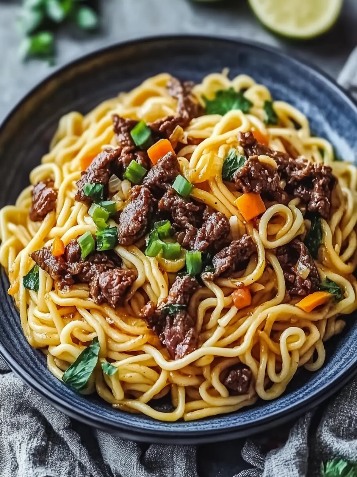Mongolische Nudeln mit Hackfleisch