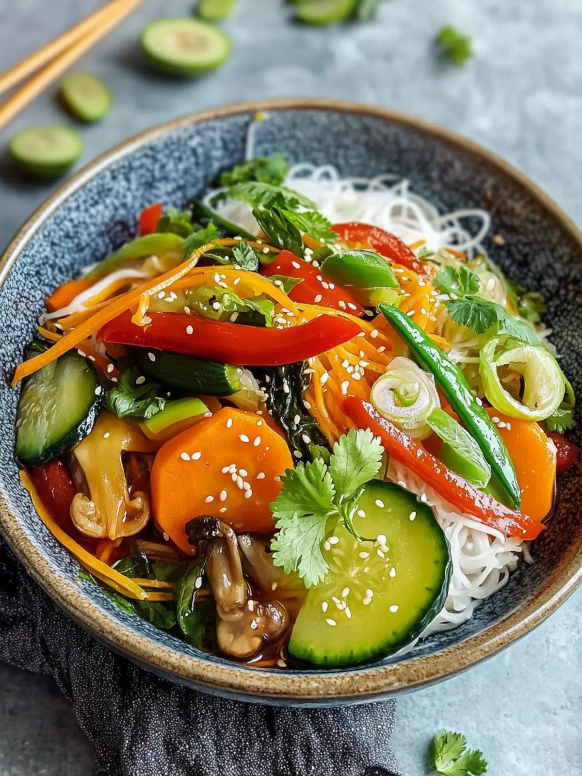 Vegetarische Asiatische Gemüsepfanne Niedriger Kohlenhydratgehalt