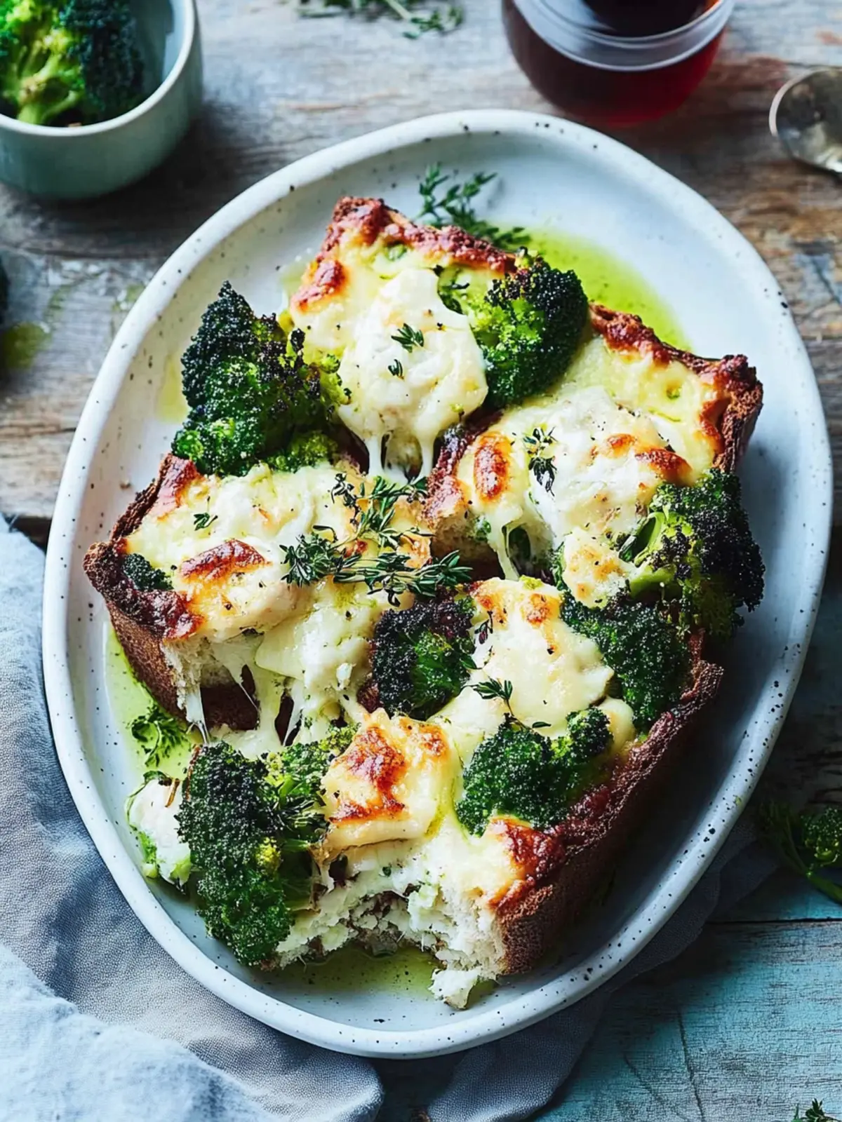 Gratinierter Brokkoli mit Schafskäse