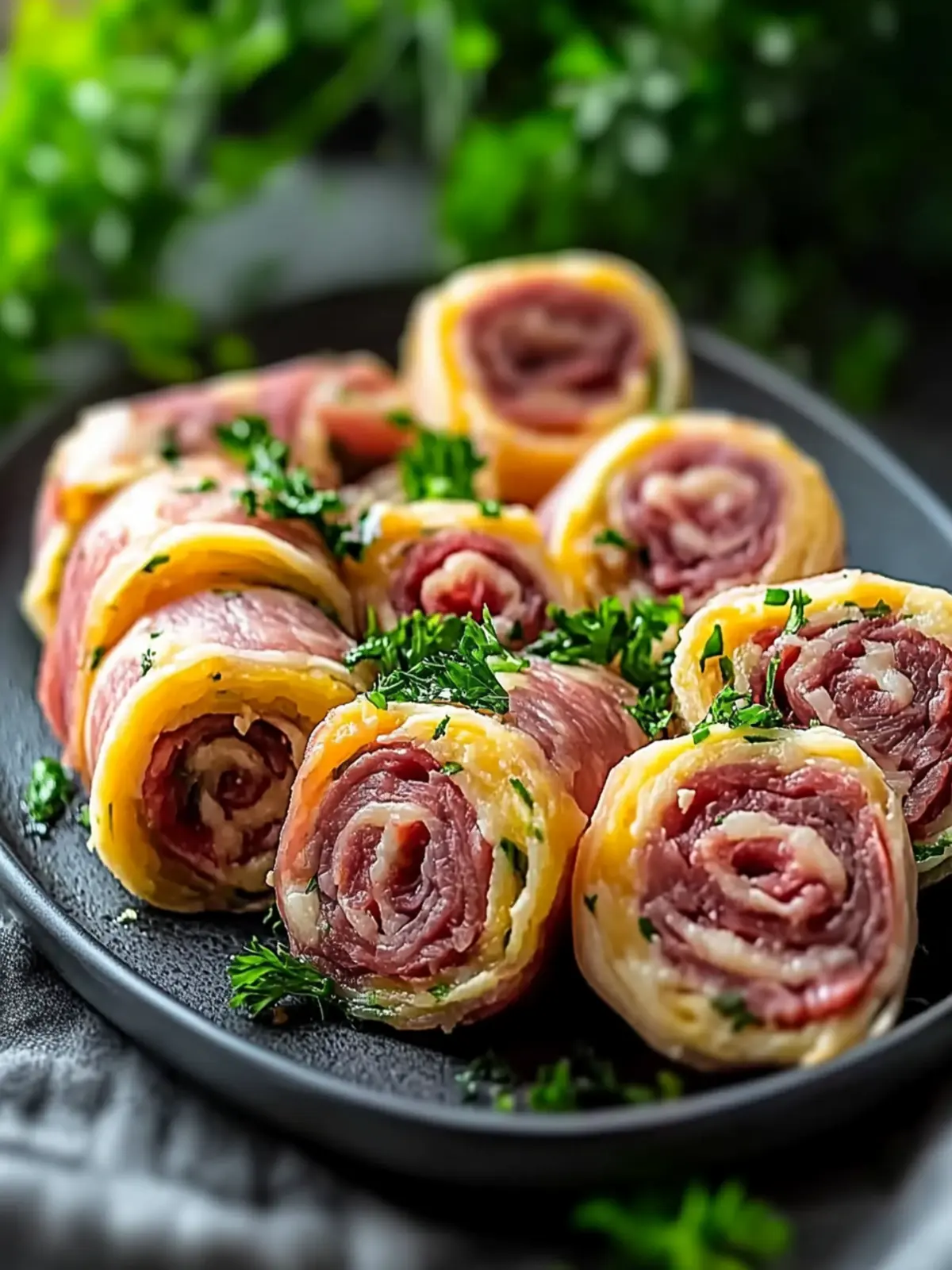 Keto Corned Beef und Käse Roll-Ups