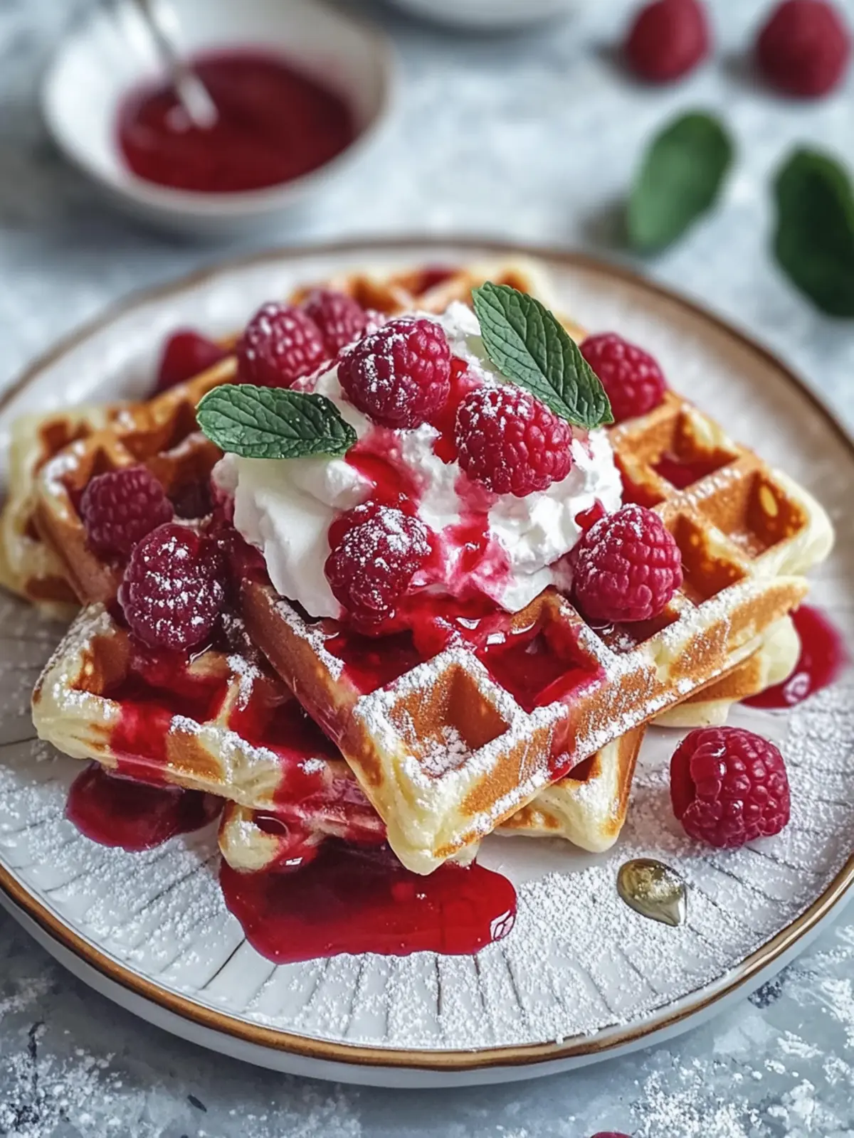 Fluffige Rote Samt Marmor Waffeln für unvergessliche Brunch-Momente