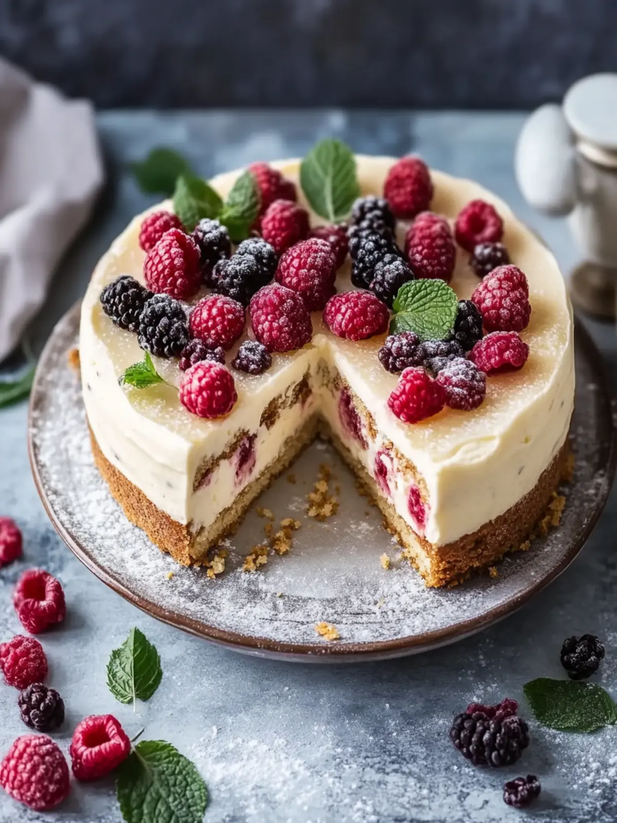 Veganer Keksteig-Käsekuchen
