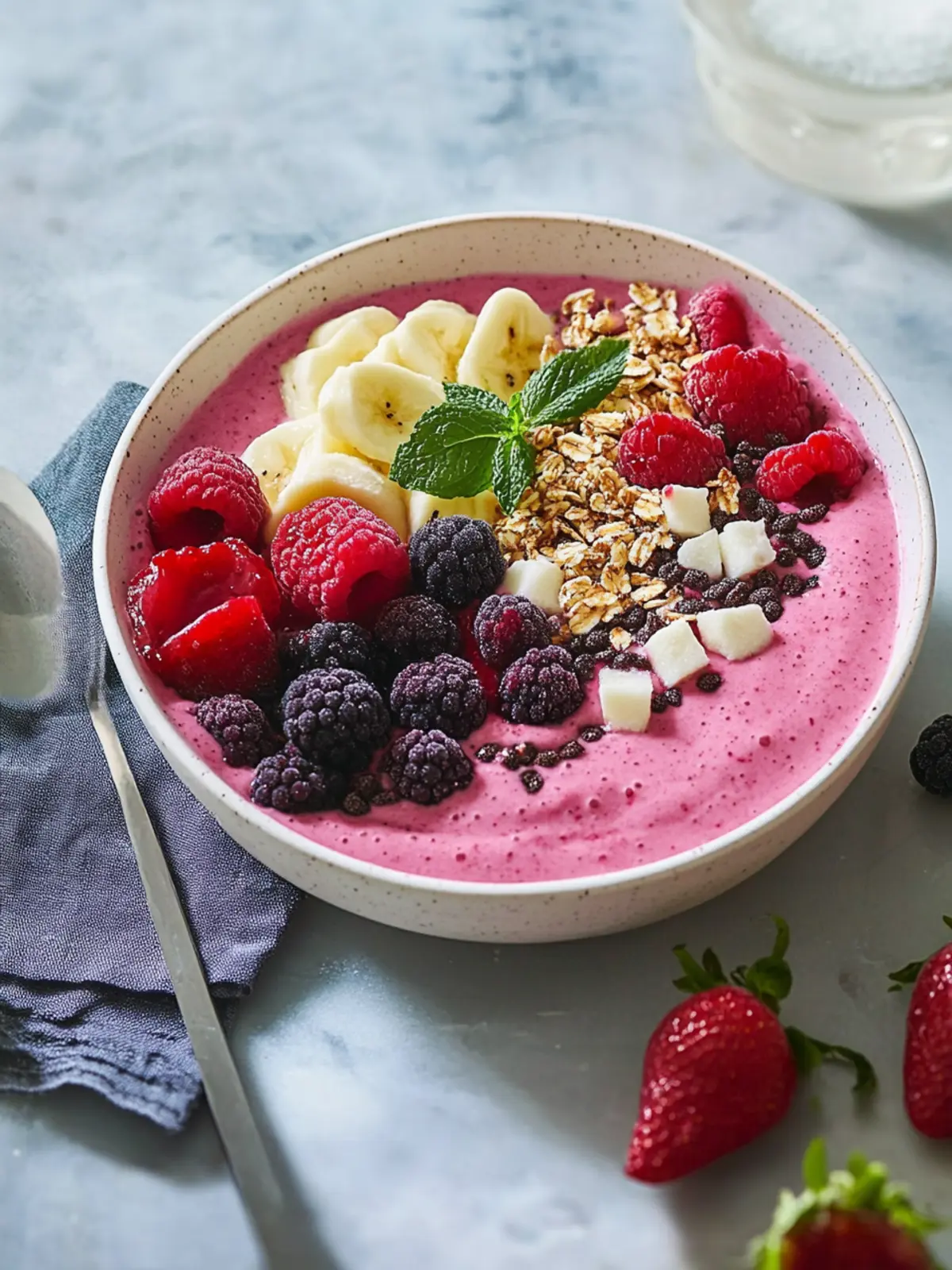 Dicke Glatte Smoothie Schüssel