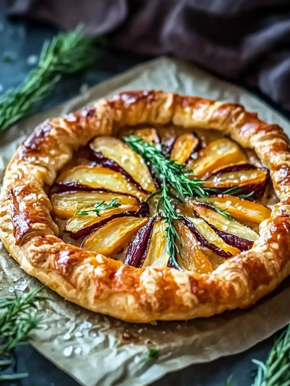Savory rosemary root vegetable galette for feel-good moments