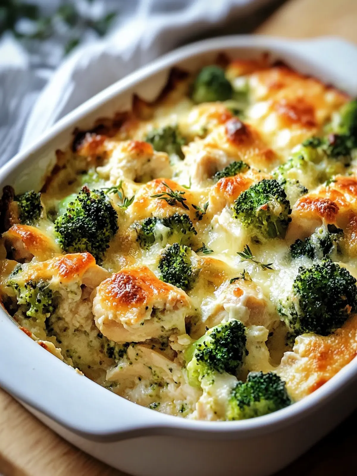 Brokkoli Hähnchen Auflauf mit Frischkäse & Mozzarella