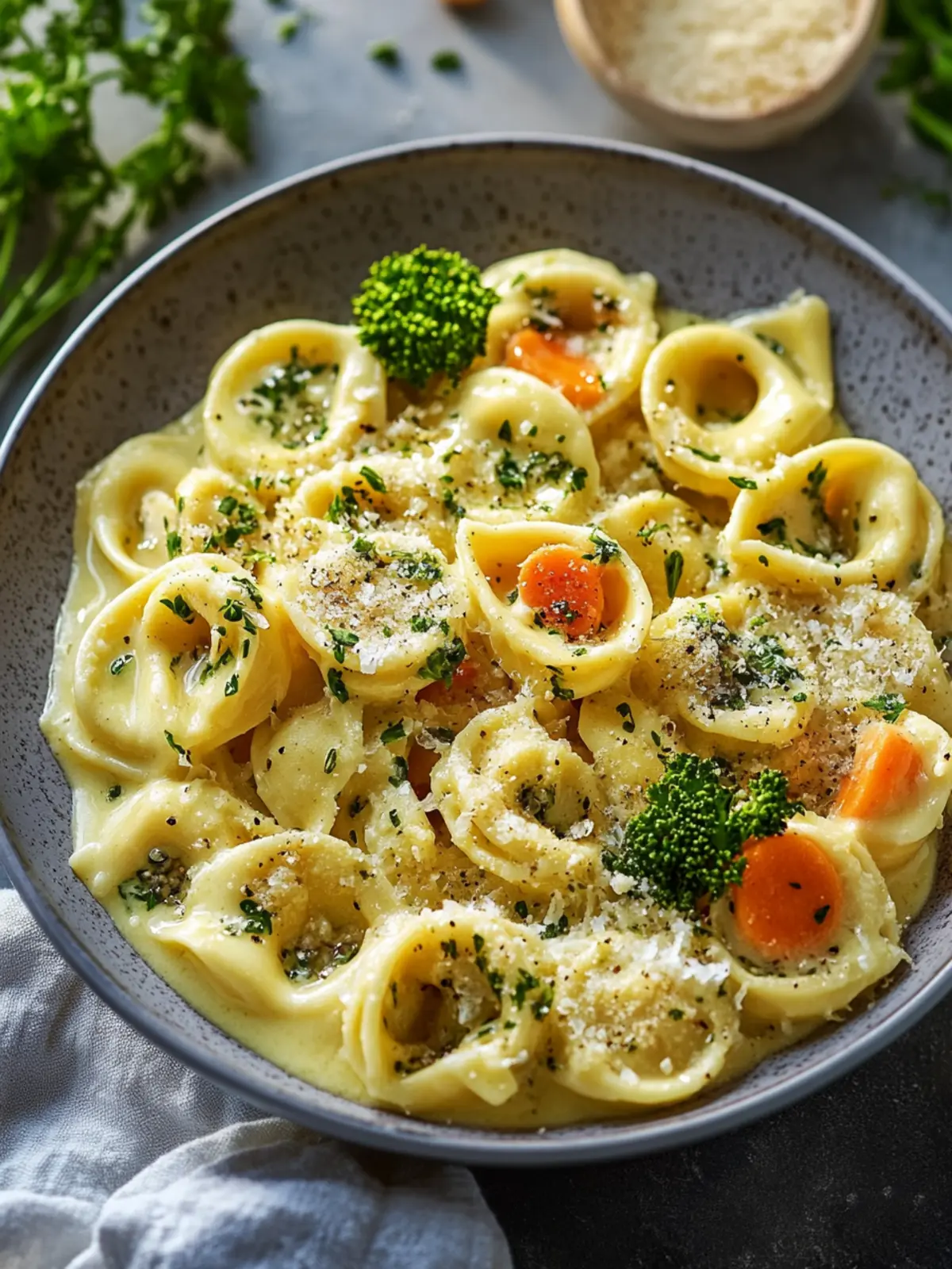 Himmlisch Cremige Gemüsetortellini Pfanne