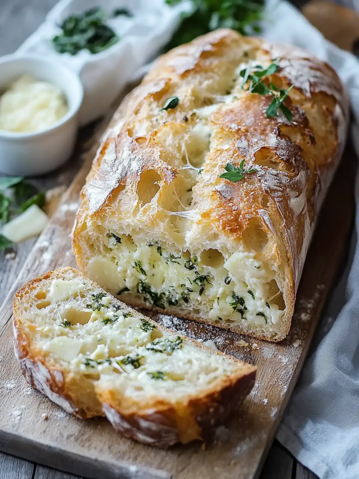 Delicious Italian herb and cheese bread