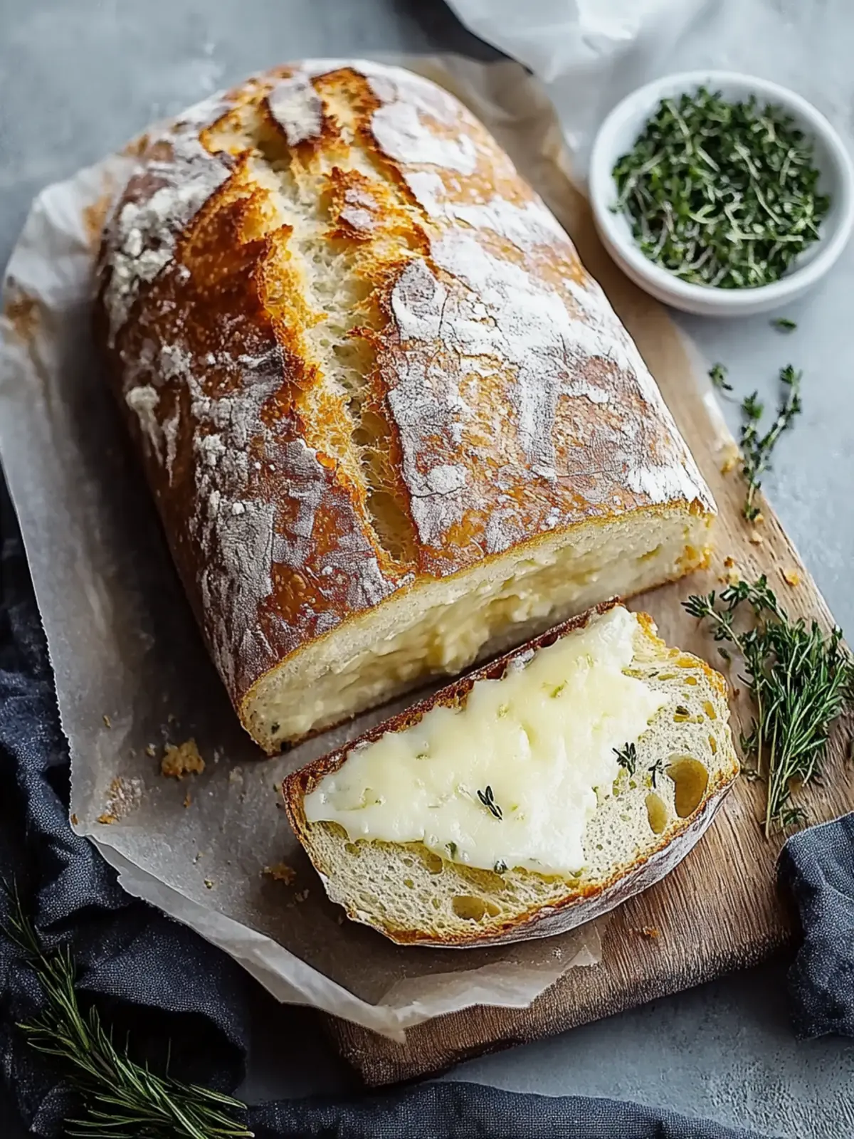 Delicious Italian herb and cheese bread