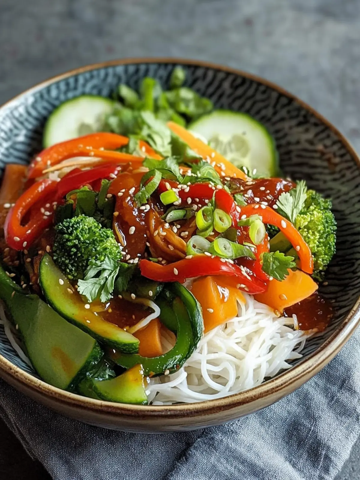 Vegetarische Asiatische Gemüsepfanne Niedriger Kohlenhydratgehalt