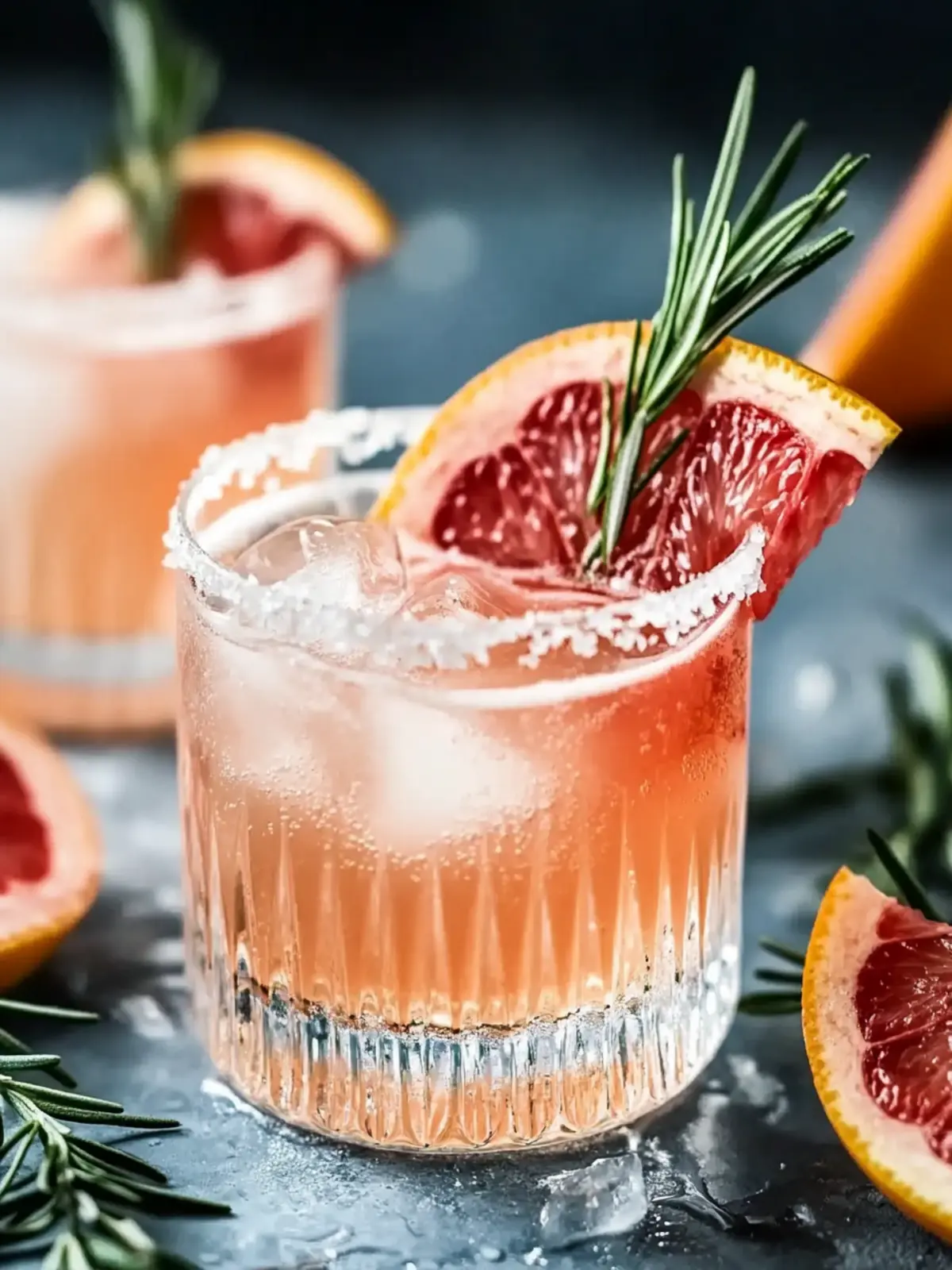 Pink Grapefruit Spritz Cocktail mit Rosmarin