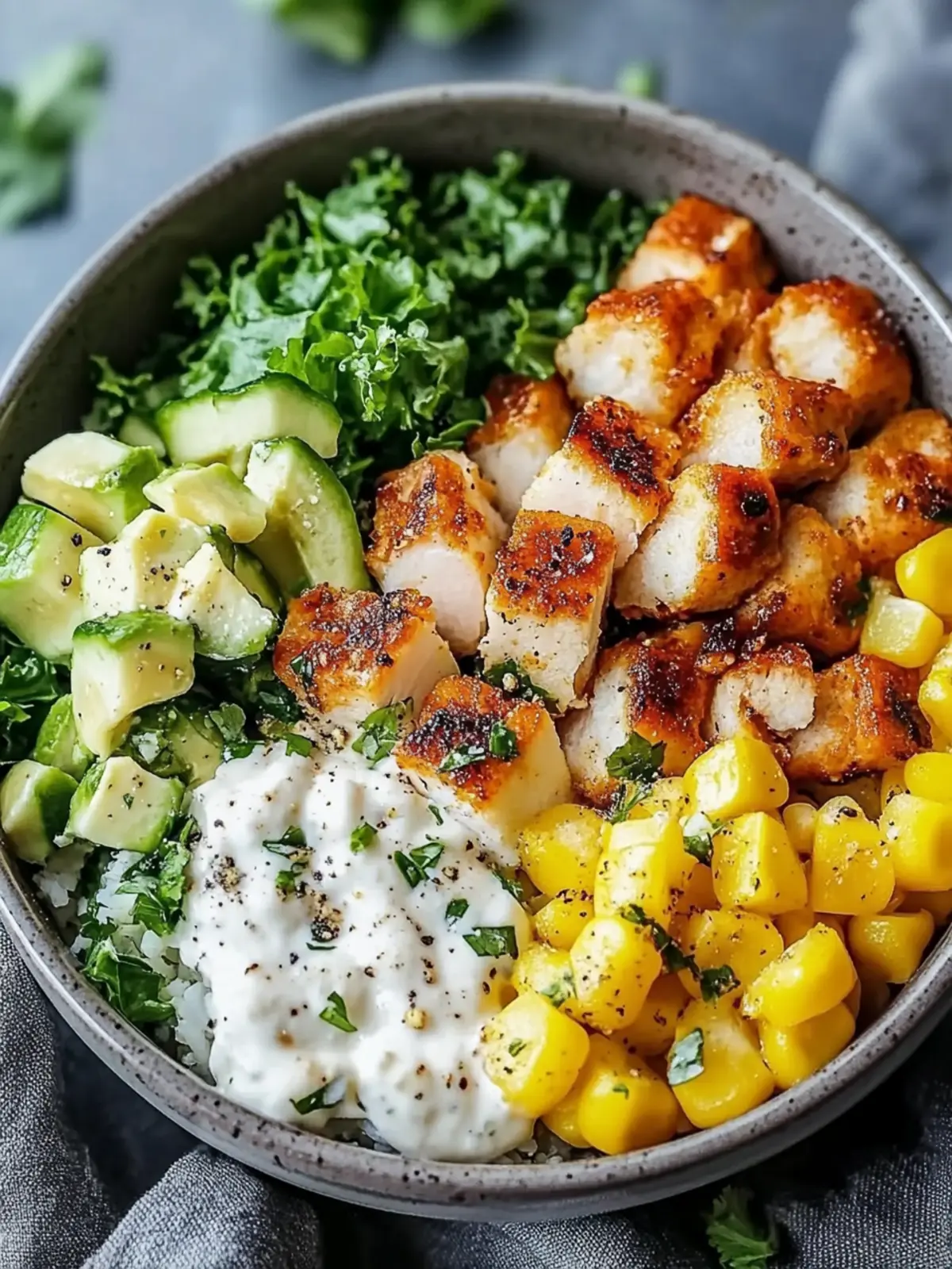 Knusprige Caesar-Hähnchen-Bowl