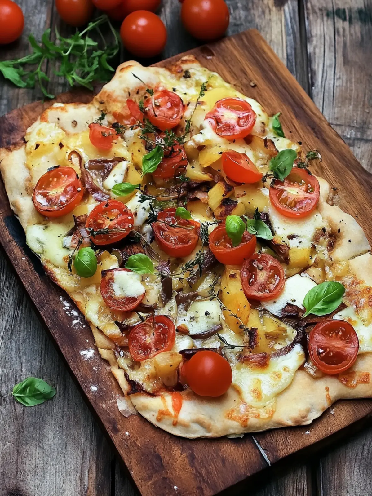 Vegetarischer Flammkuchen