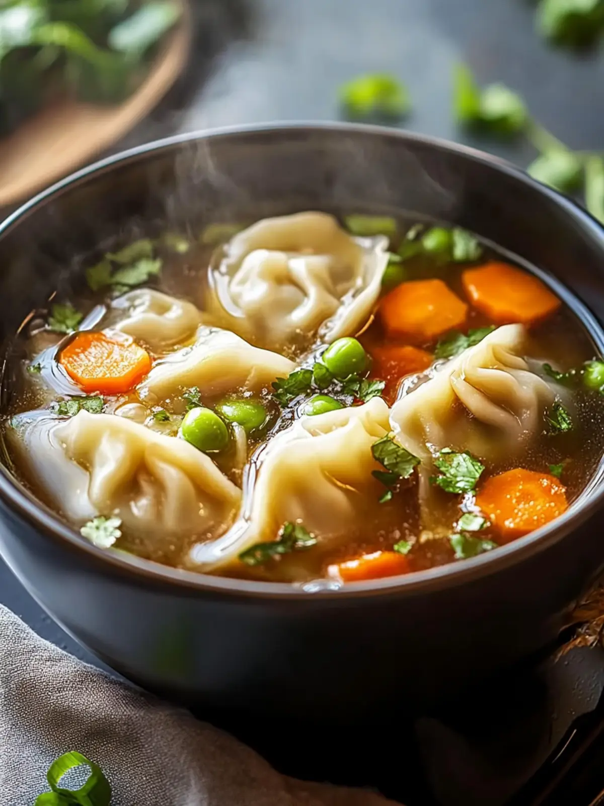 Wärmende Potsticker Suppe
