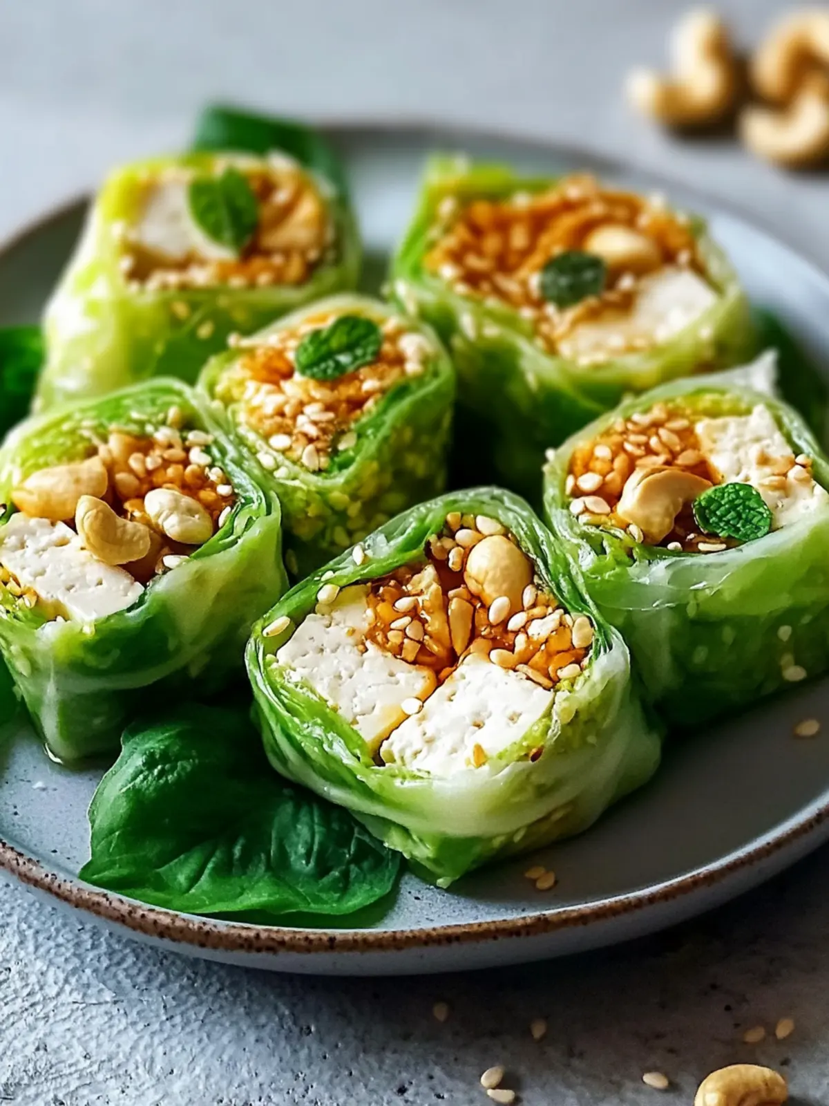 Vegane Kohlrouladen mit Tofu und Cashews