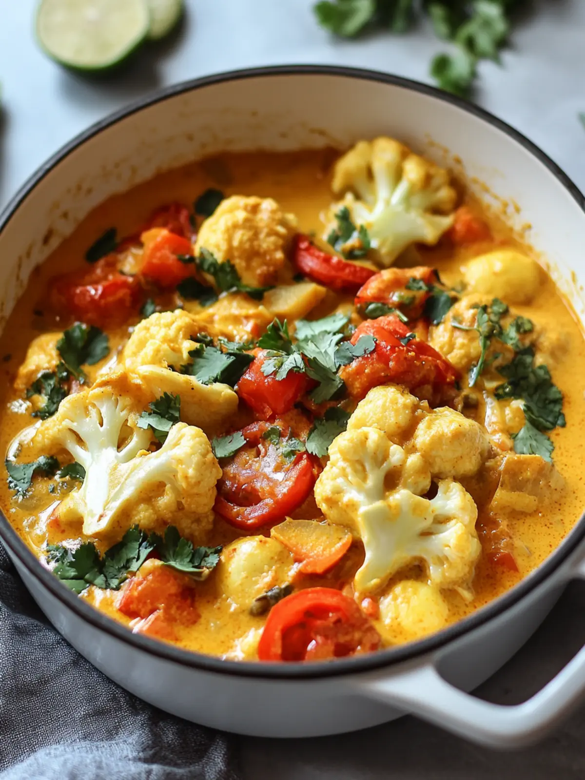 Creamy cauliflower curry from the oven