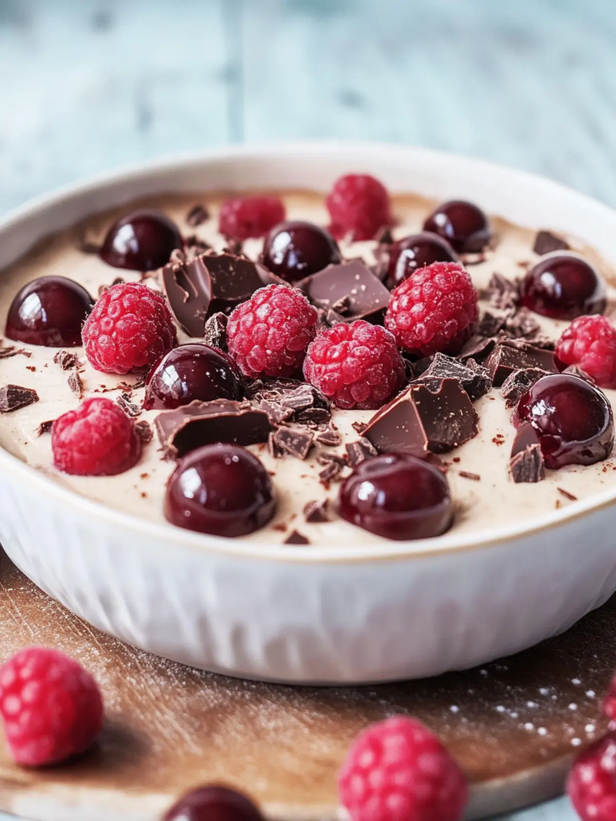 Low Carb Schoko-Quarkauflauf mit Kirschen