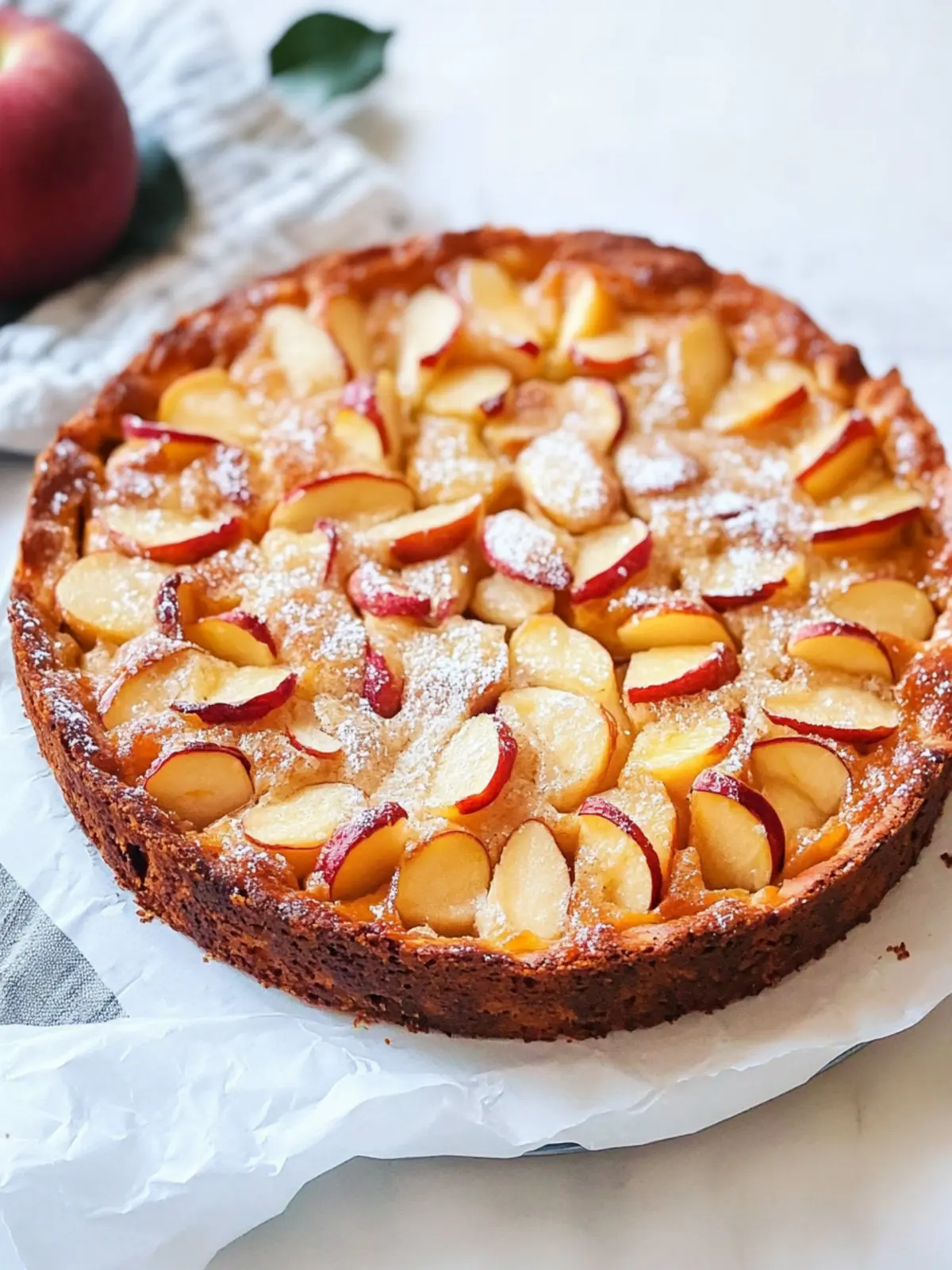 Juicy apple cake recipe with almonds