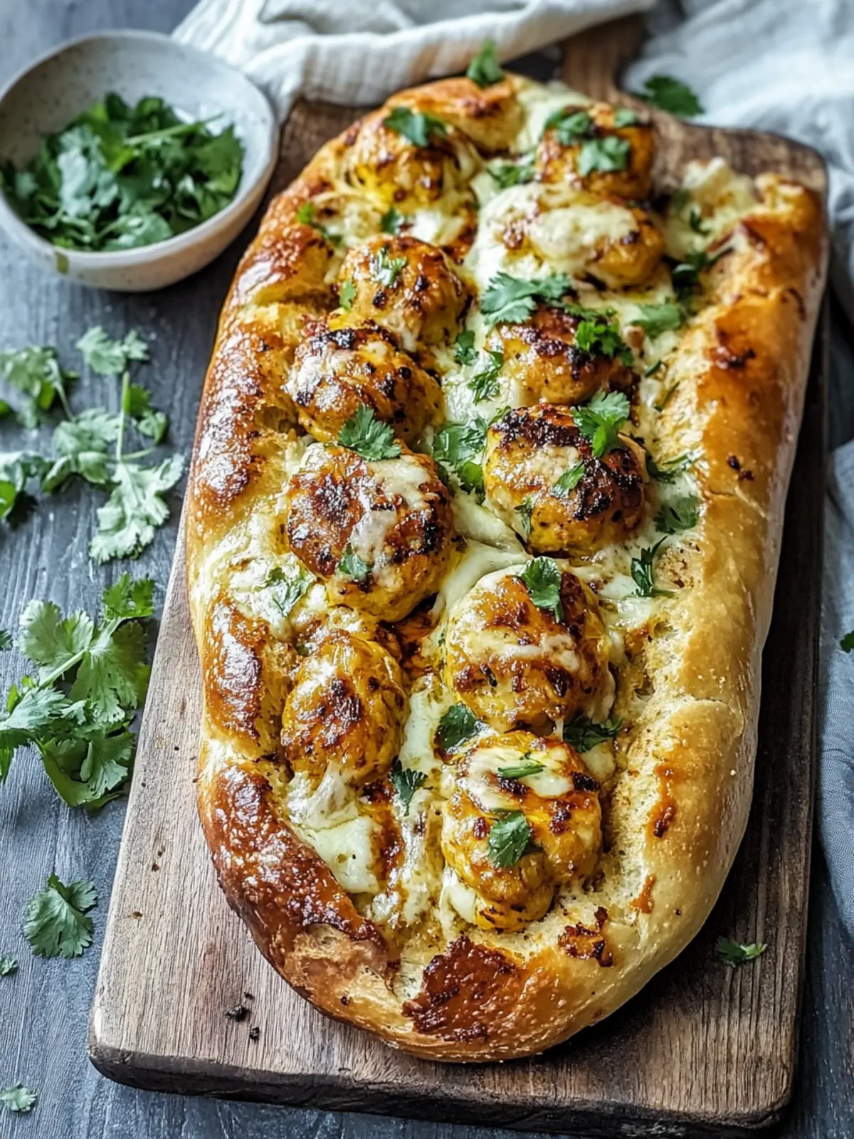 BBQ-Hühnchen-Fladenbrot Rezept mit Frischem Koriander