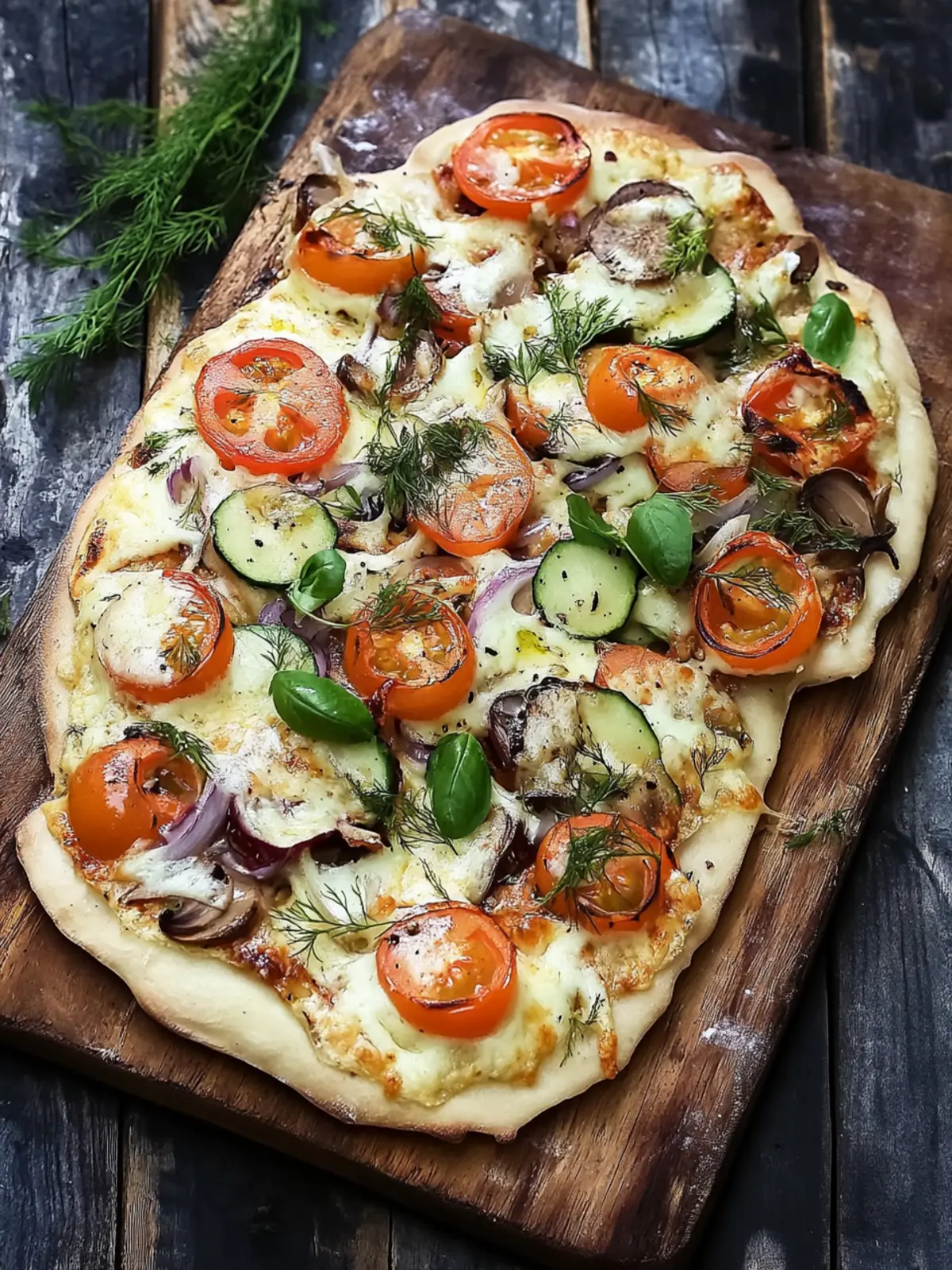 Vegetarischer Flammkuchen