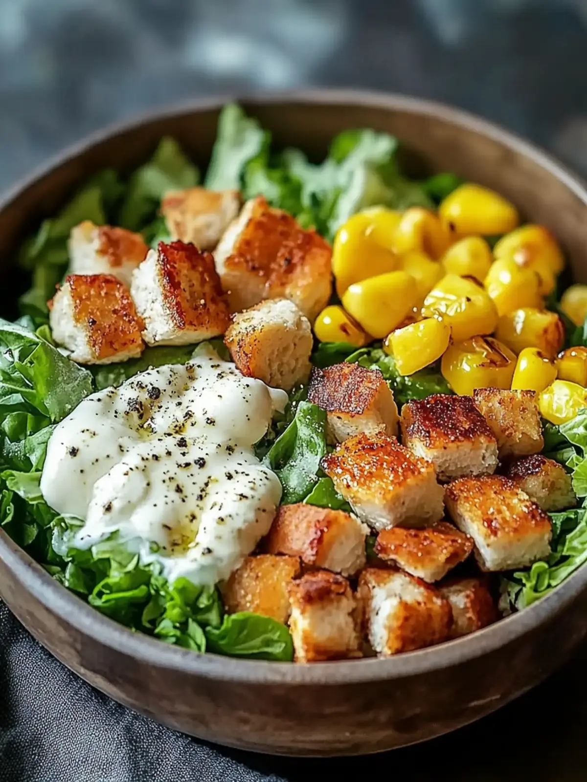Knusprige Caesar-Hähnchen-Bowl