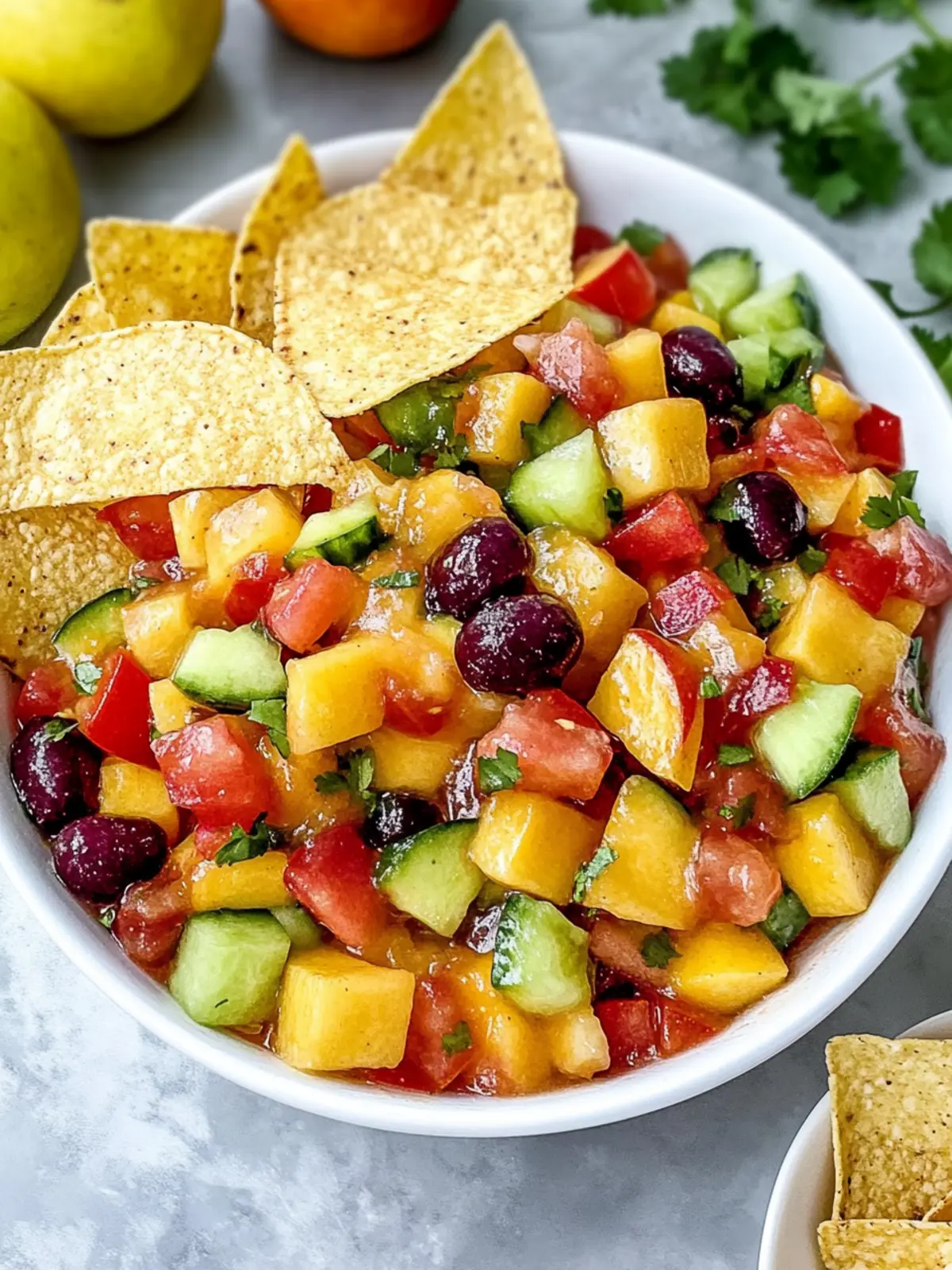 Fruit Salsa with Cinnamon Sugar Tortilla Chips Delight