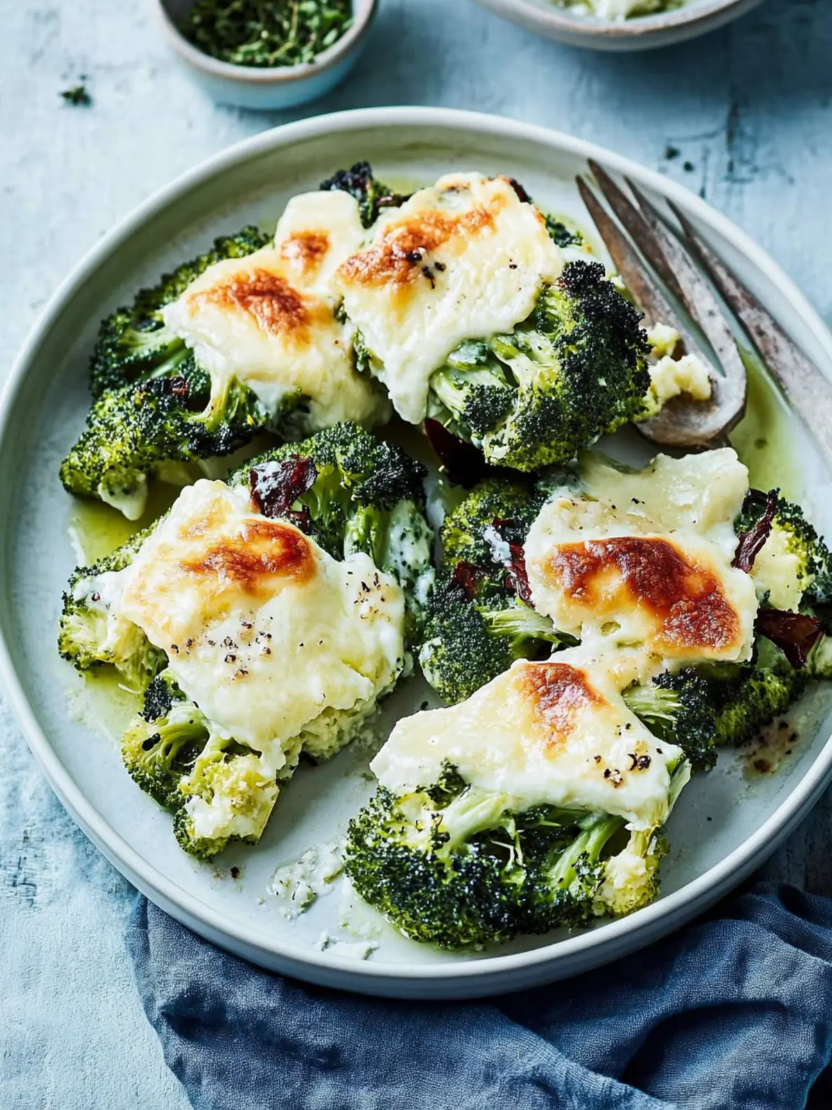 Gratinierter Brokkoli mit Schafskäse