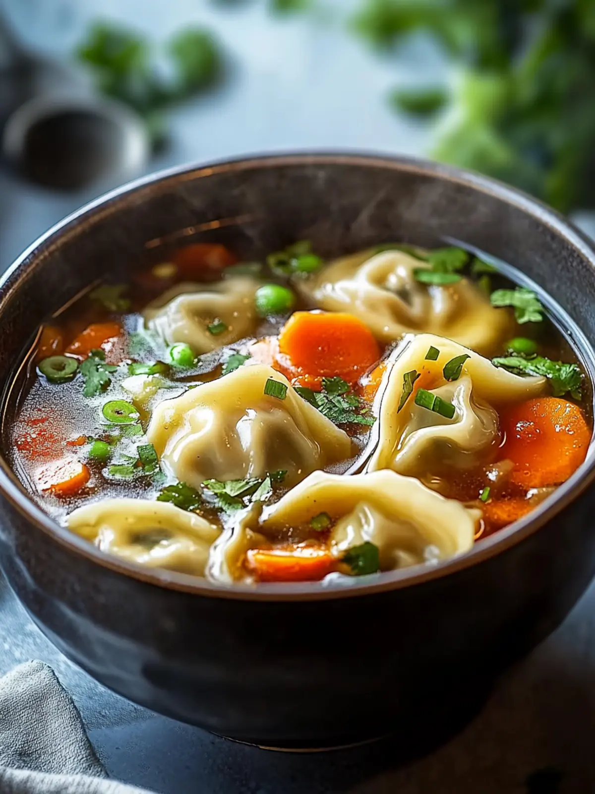 Wärmende Potsticker Suppe