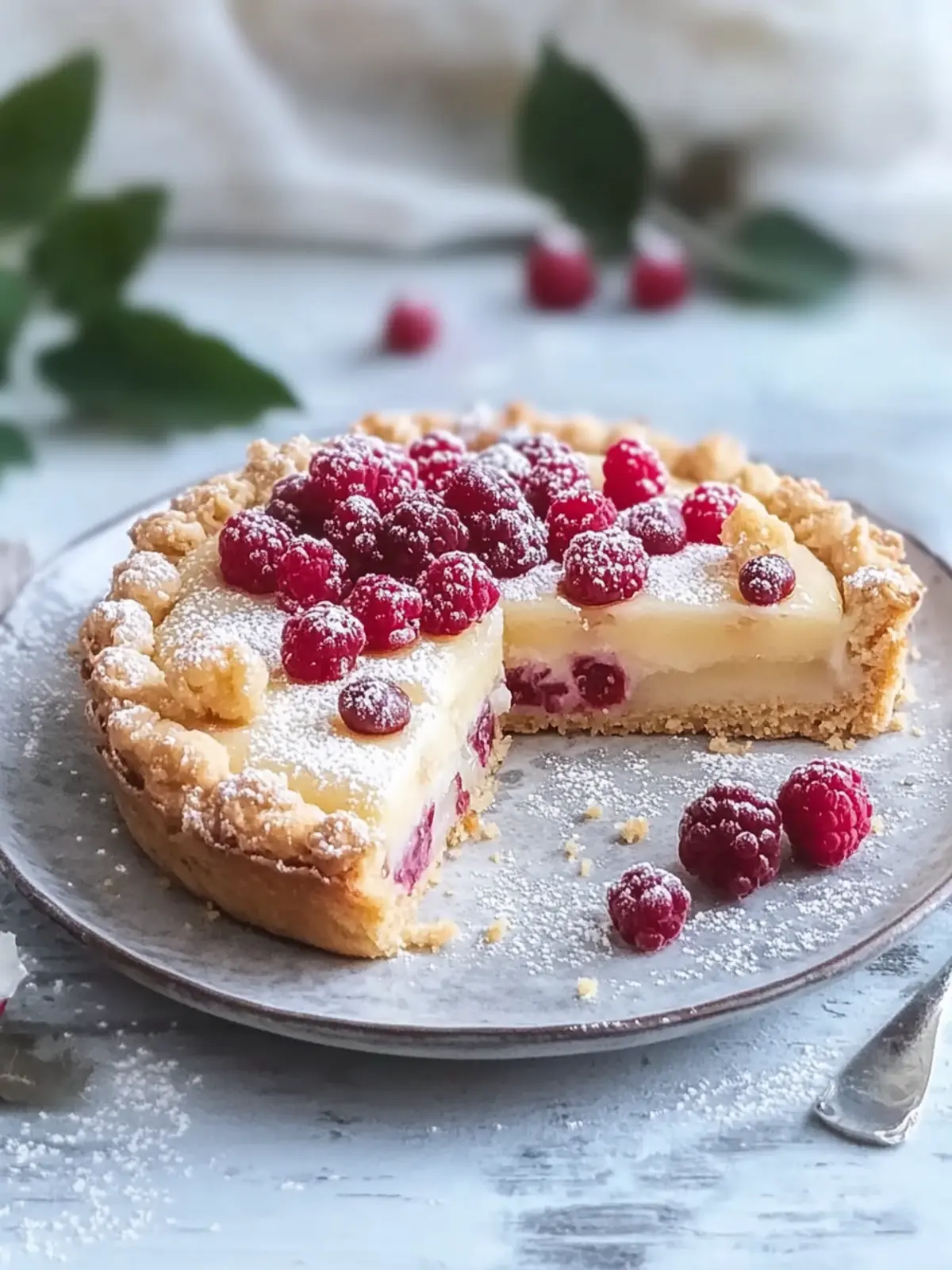 Crispy plum cake with crumb topping enjoy
