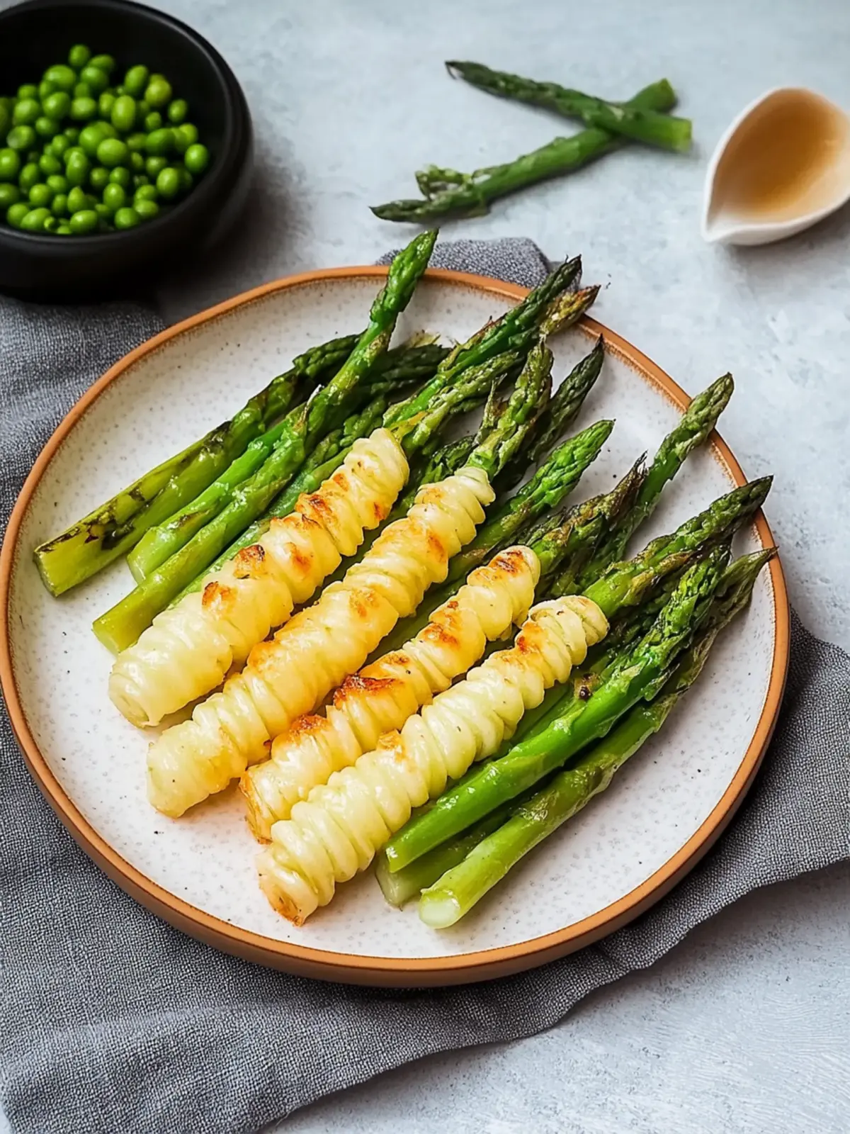 Grüner Spargel im Blätterteigmantel