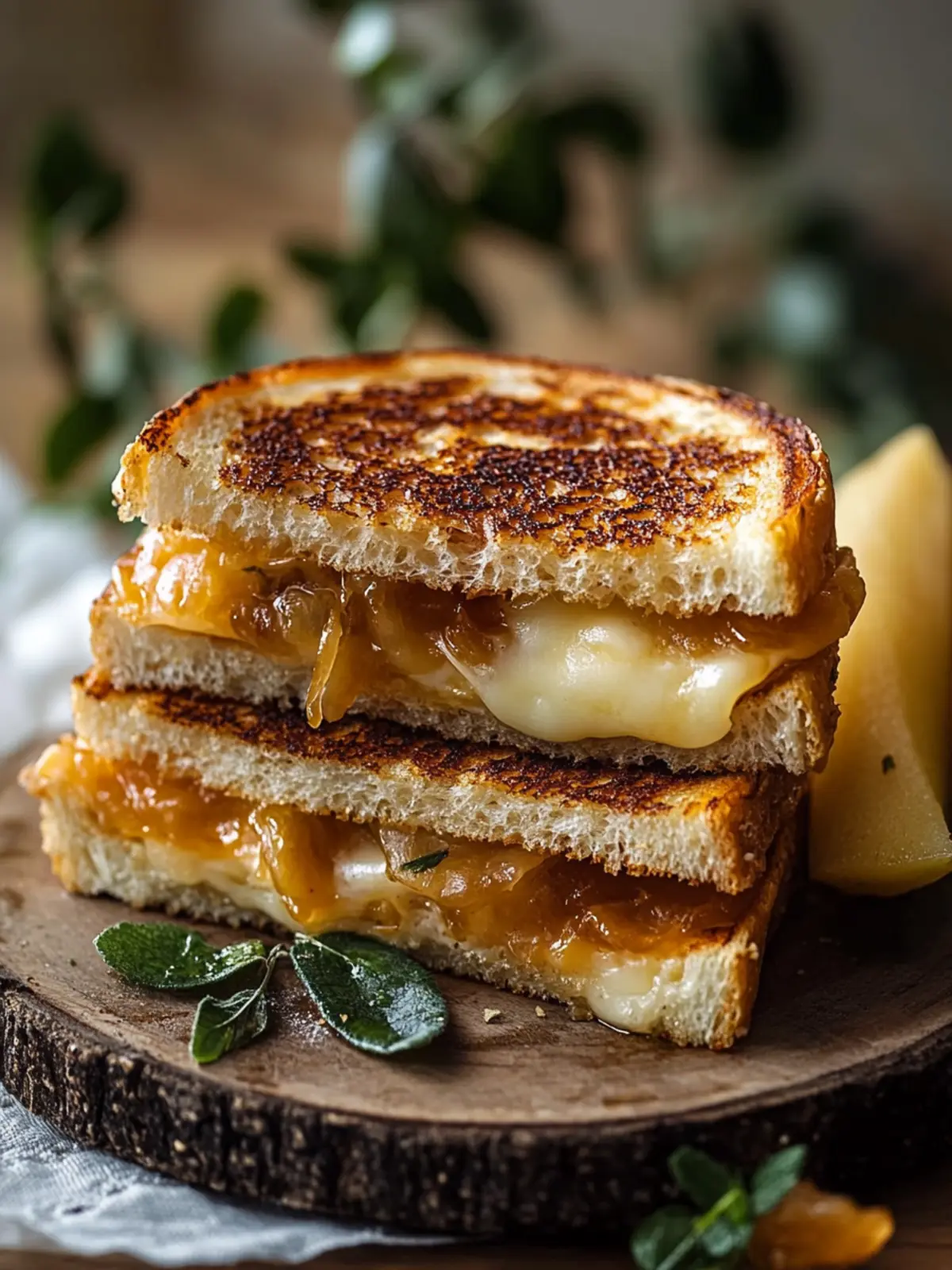 Sweet-salty: Pear-Apple Grilled Cheese with caramelized onions