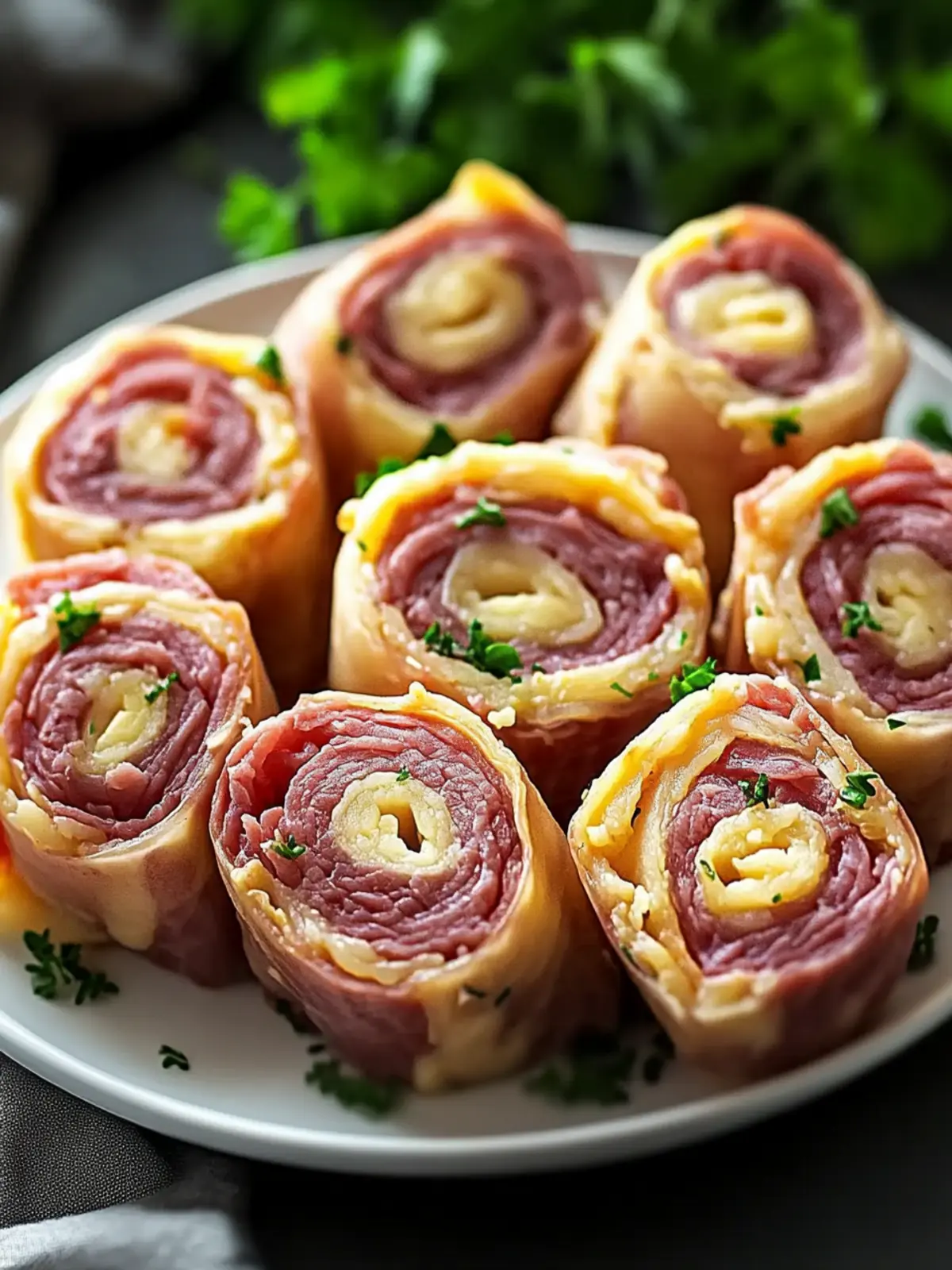 Keto Corned Beef und Käse Roll-Ups