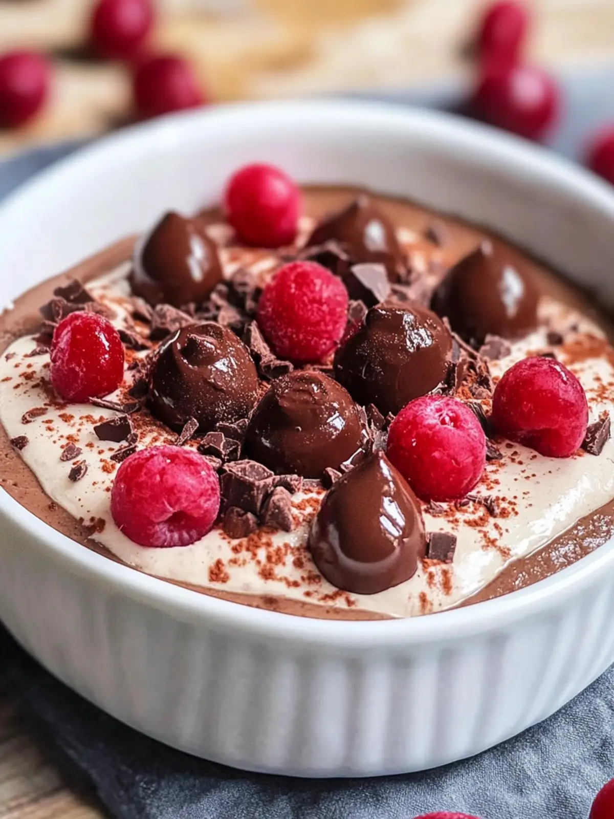 Low Carb Schoko-Quarkauflauf mit Kirschen